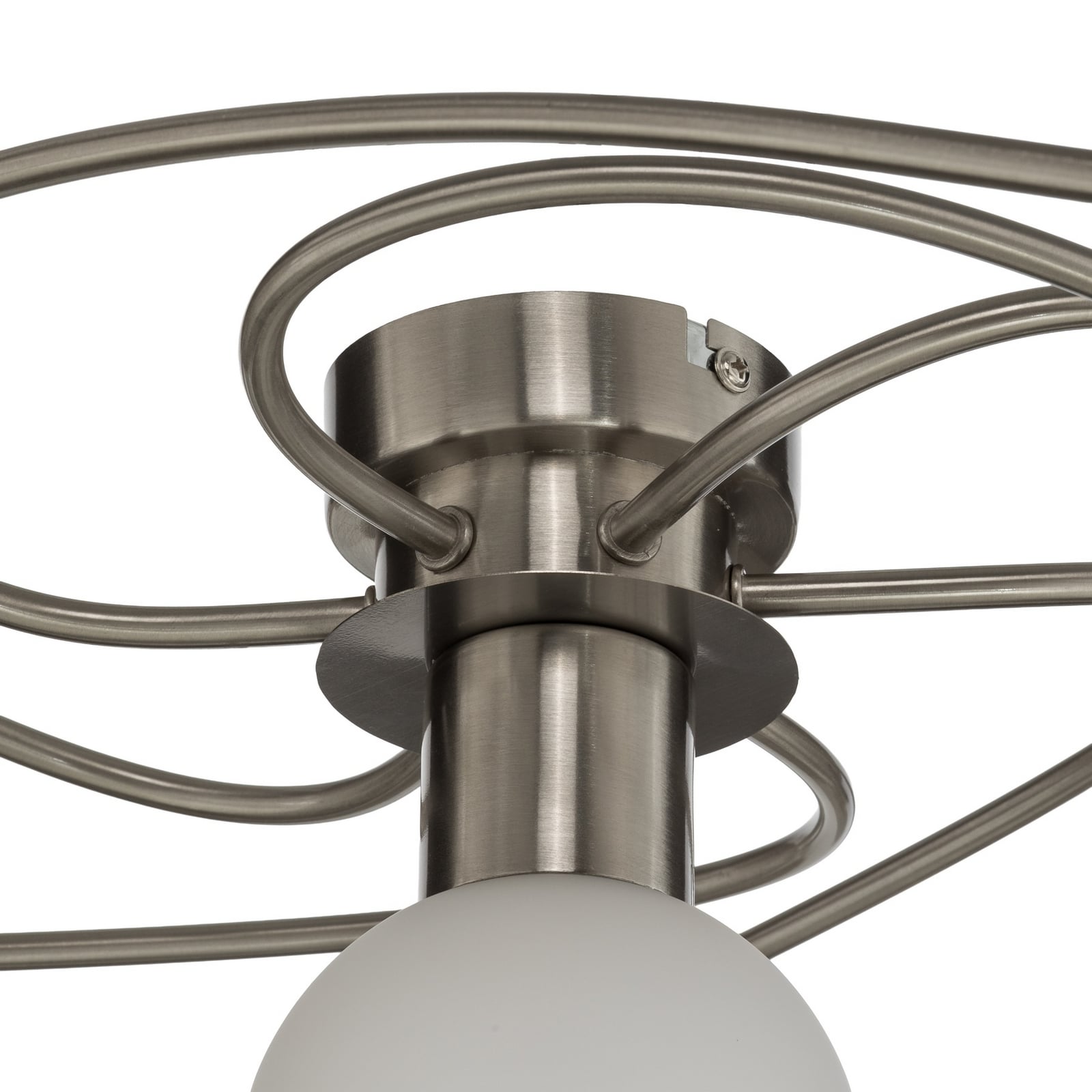 Lindby Deckenlampe Ciala LED Leuchte 7-flammig dimmbar E14 nickel weiß Ø65cm - 4251096524109