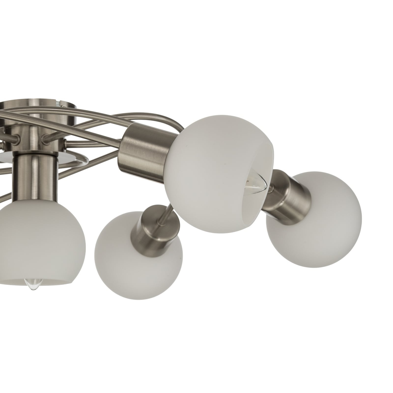 Lindby Deckenlampe Ciala LED Leuchte 7-flammig dimmbar E14 nickel weiß Ø65cm - 4251096524109