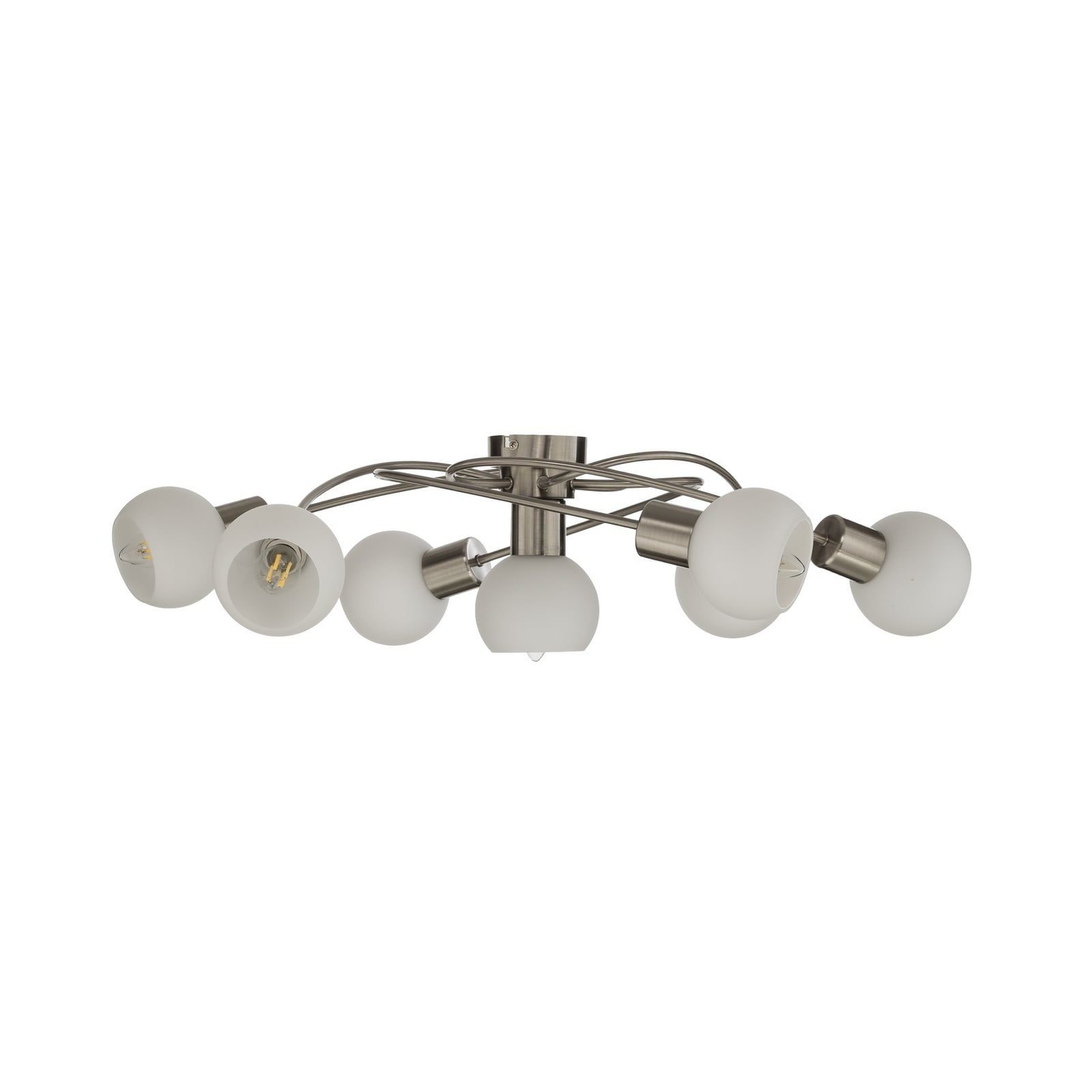 Lindby Deckenlampe Ciala LED Leuchte 7-flammig dimmbar E14 nickel weiß Ø65cm - 4251096524109
