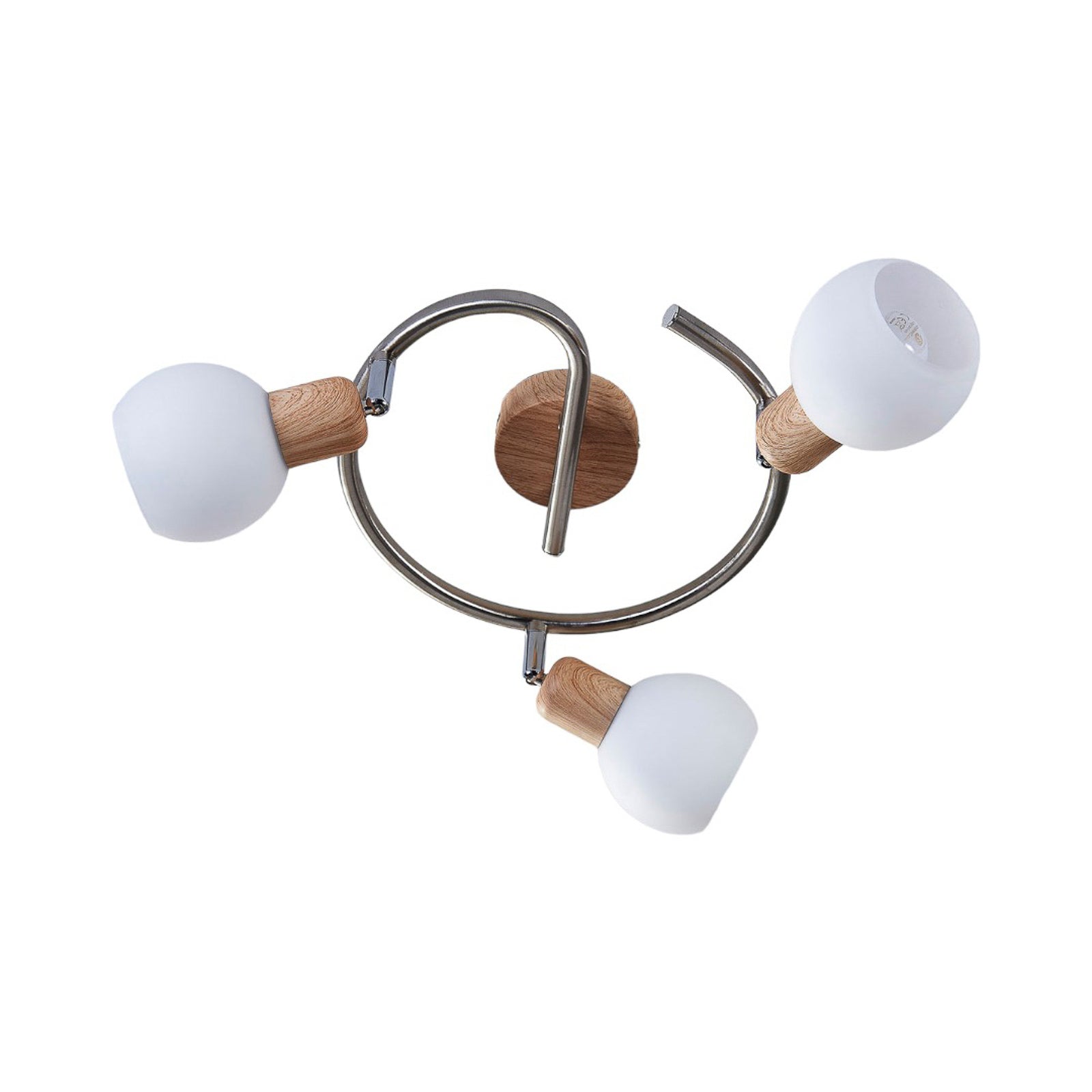 Lindby Deckenleuchte Deckenlampe Svenka LED dimmbar 3-flg alabaster nickel Ø25cm - 4251096524680