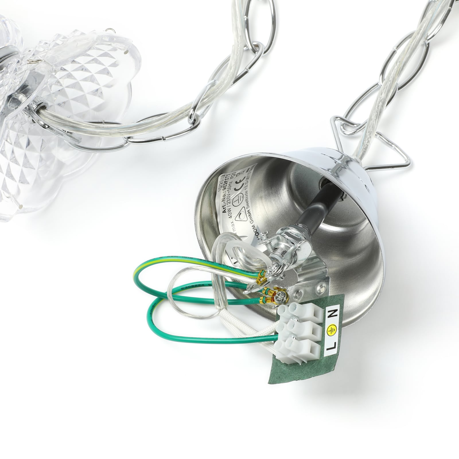 Lindby Kronleuchter Merida Hängeleuchte Leuchte Lampe 5-flg dimmbar chrom Ø52cm - 4251096528466