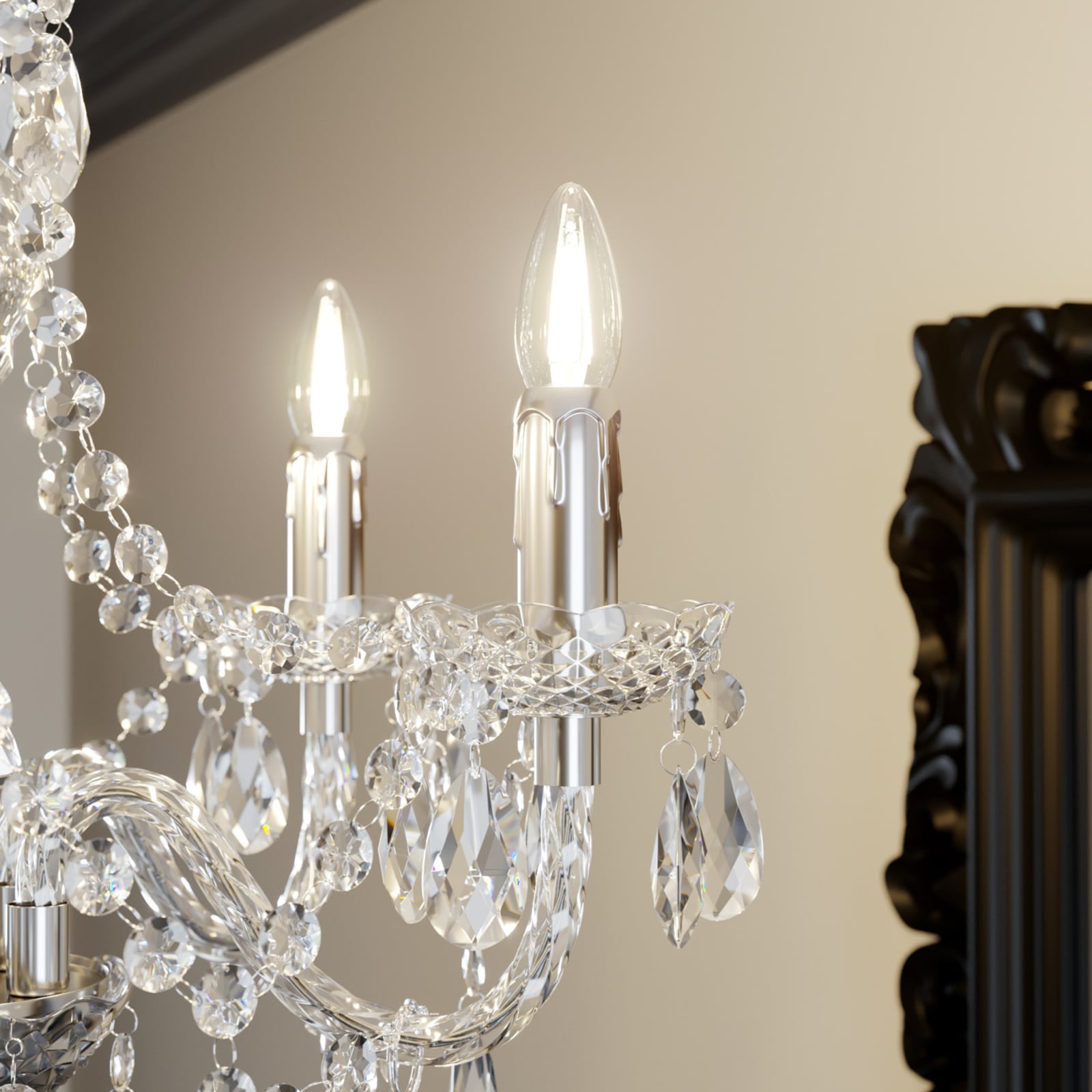 Lindby Kronleuchter Merida Hängeleuchte Leuchte Lampe 5-flg dimmbar chrom Ø52cm - 4251096528466