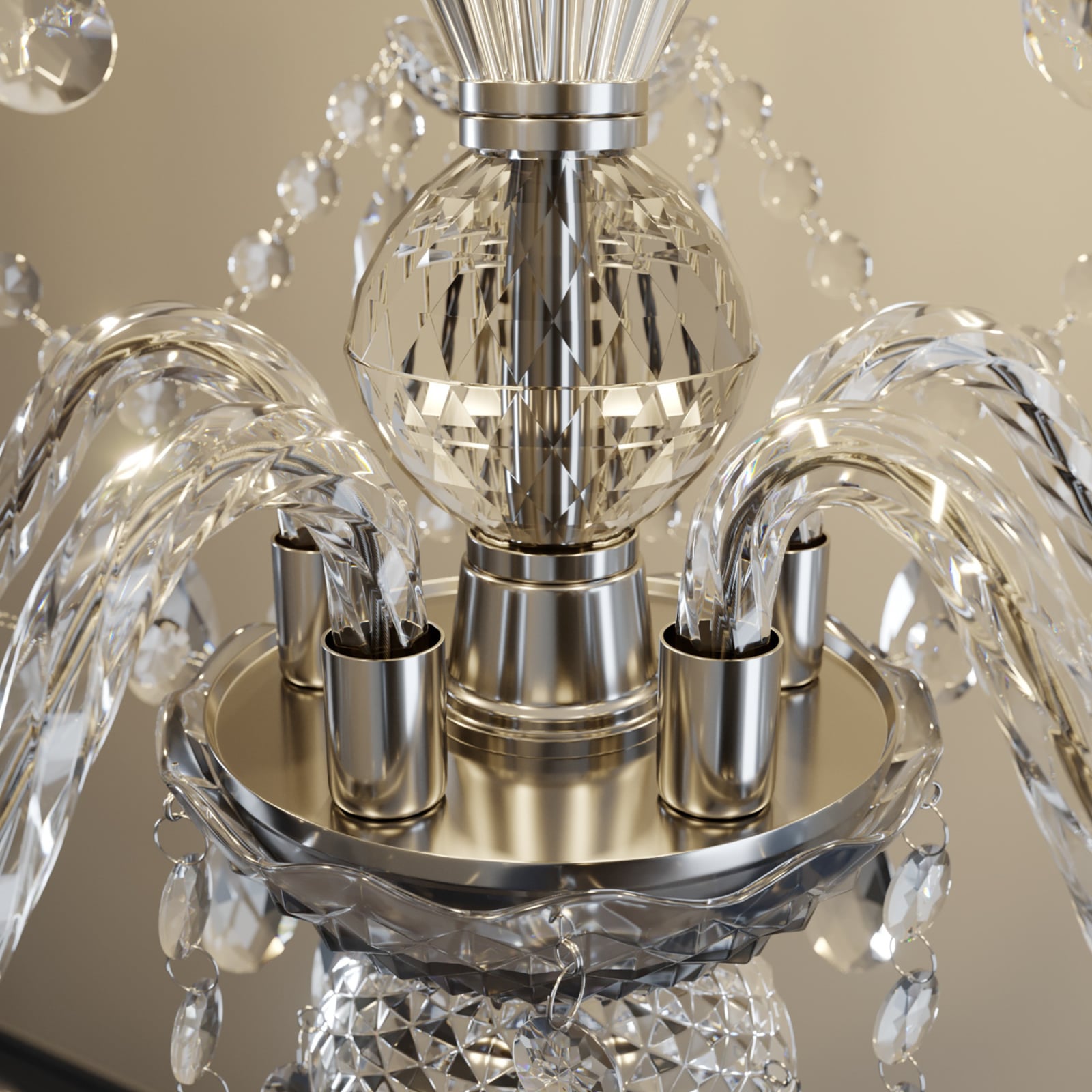 Lindby Kronleuchter Merida Hängeleuchte Leuchte Lampe 5-flg dimmbar chrom Ø52cm - 4251096528466