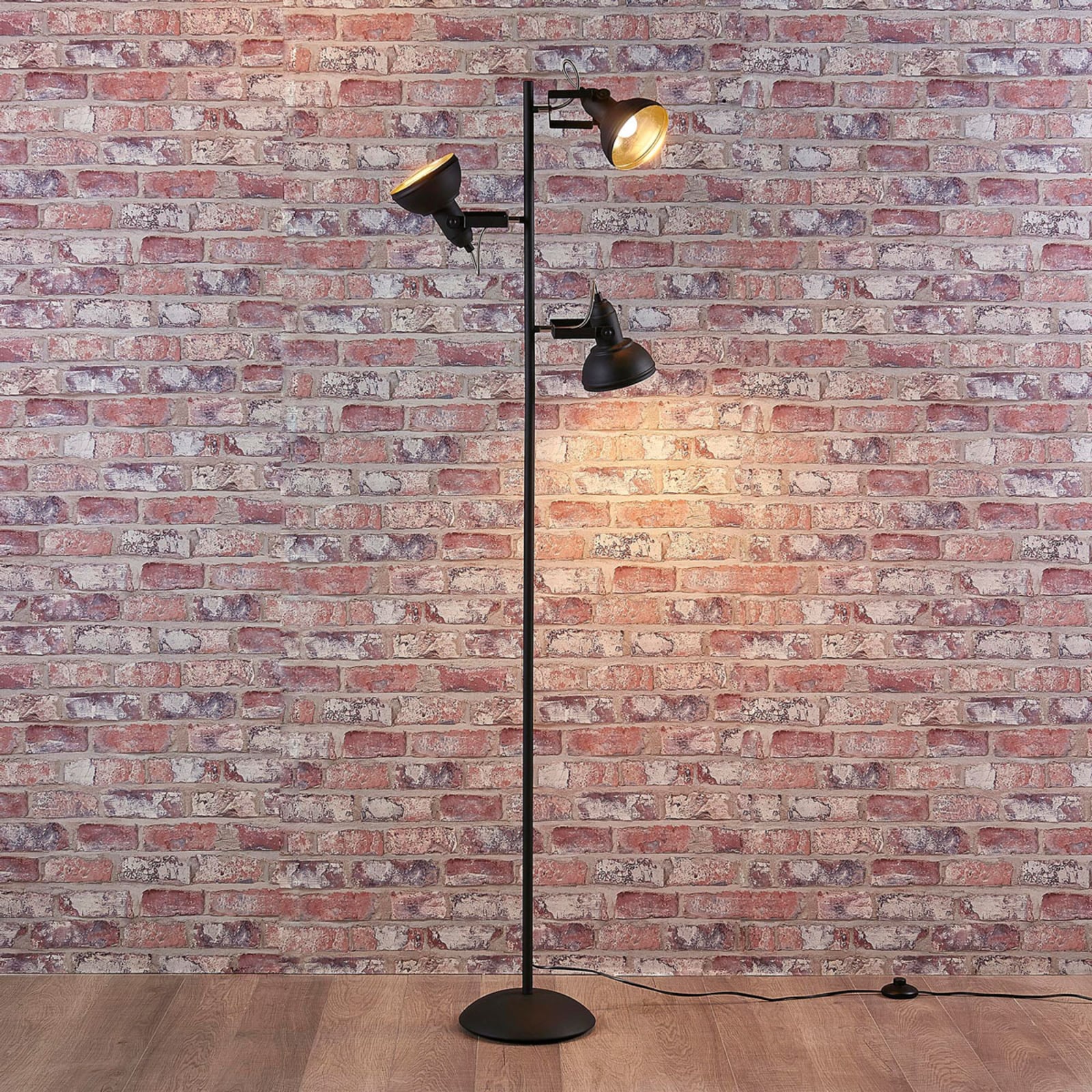 Lindby Stehleuchte Lilly LED Stehlampe Lampe schwarz gold 170cm 3-flammig - 4251096532678