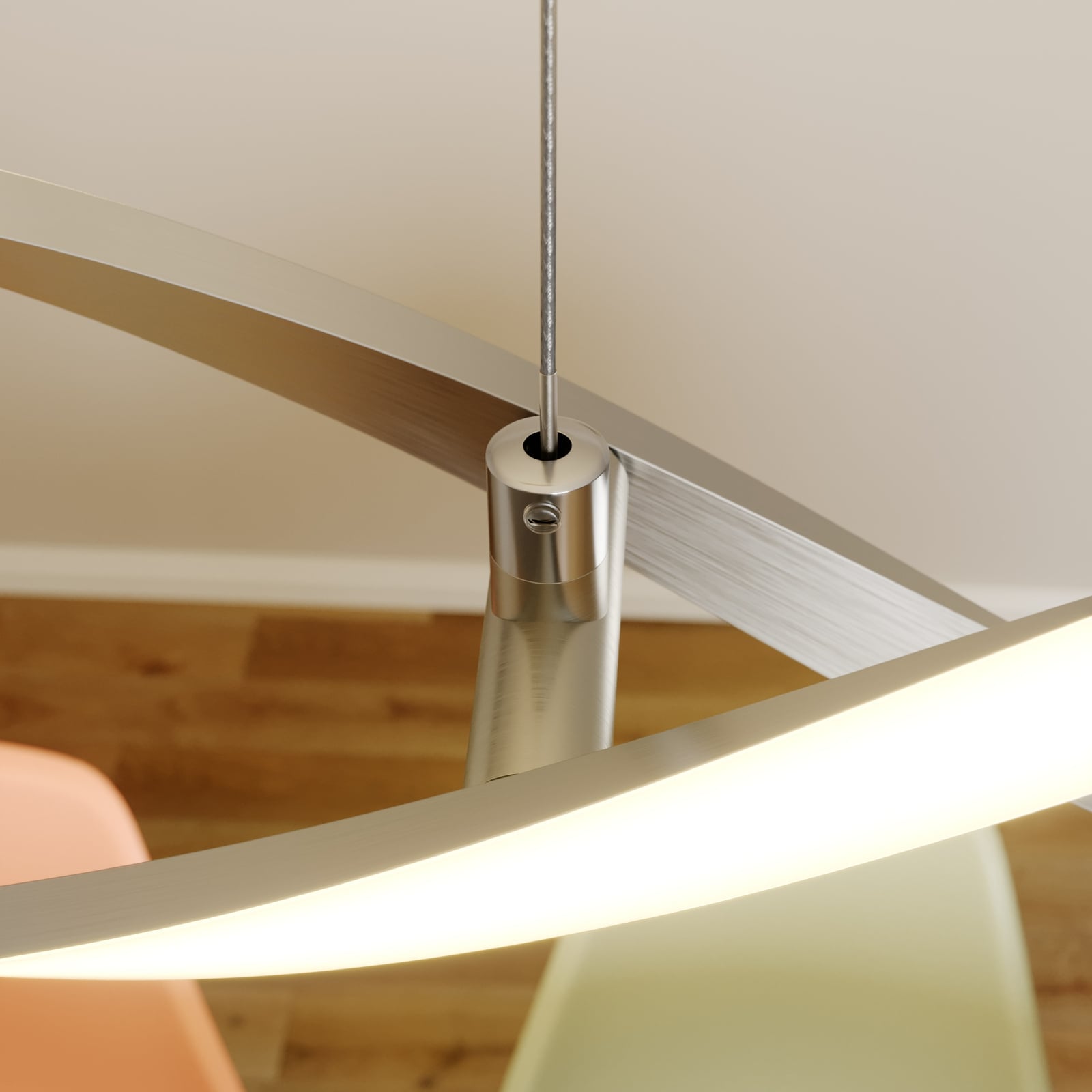 Lindby Hängelampe Hängeleuchte Auron LED Pendelleuchte dimmbar nickel 115x180cm - 4251096530957