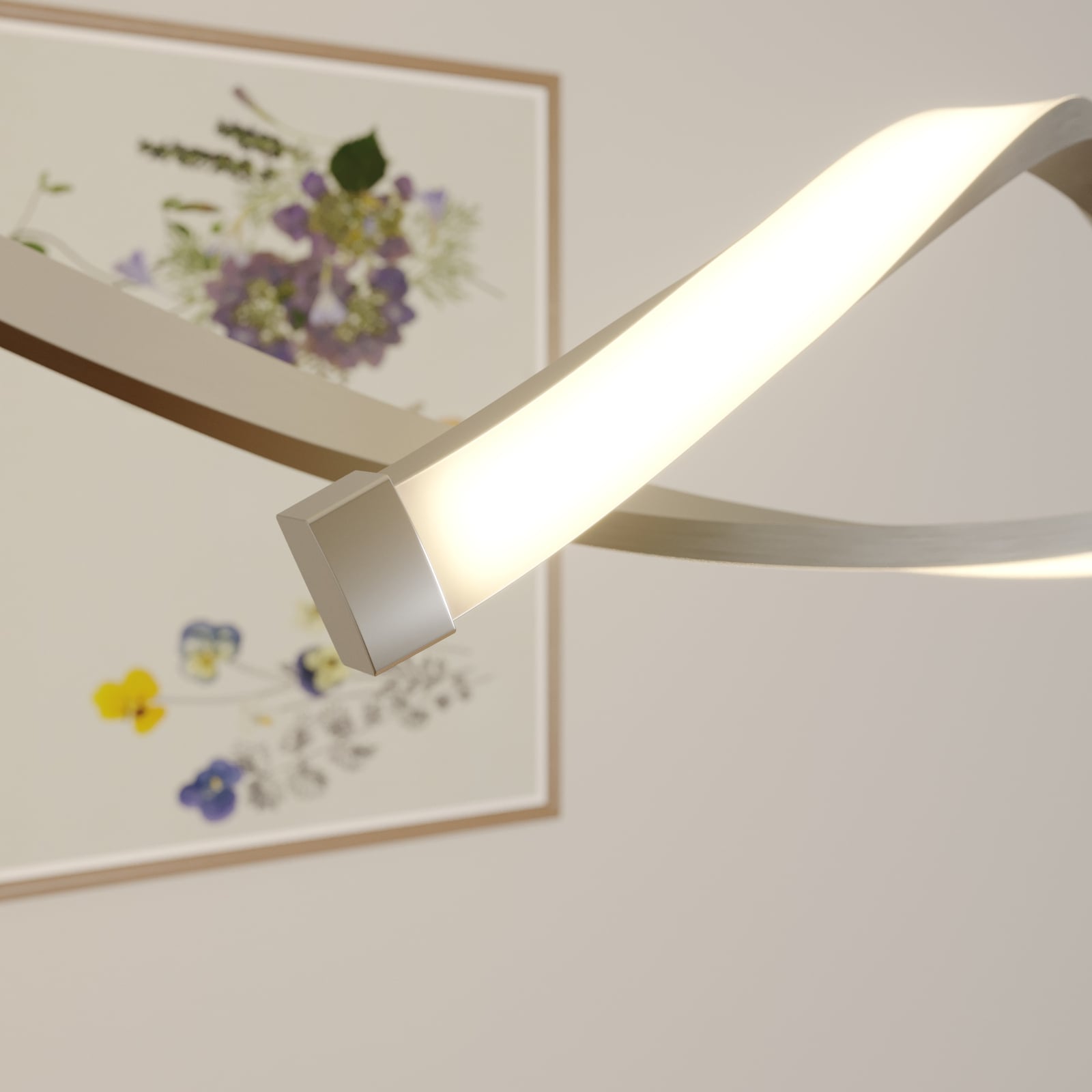 Lindby Hängelampe Hängeleuchte Auron LED Pendelleuchte dimmbar nickel 115x180cm - 4251096530957