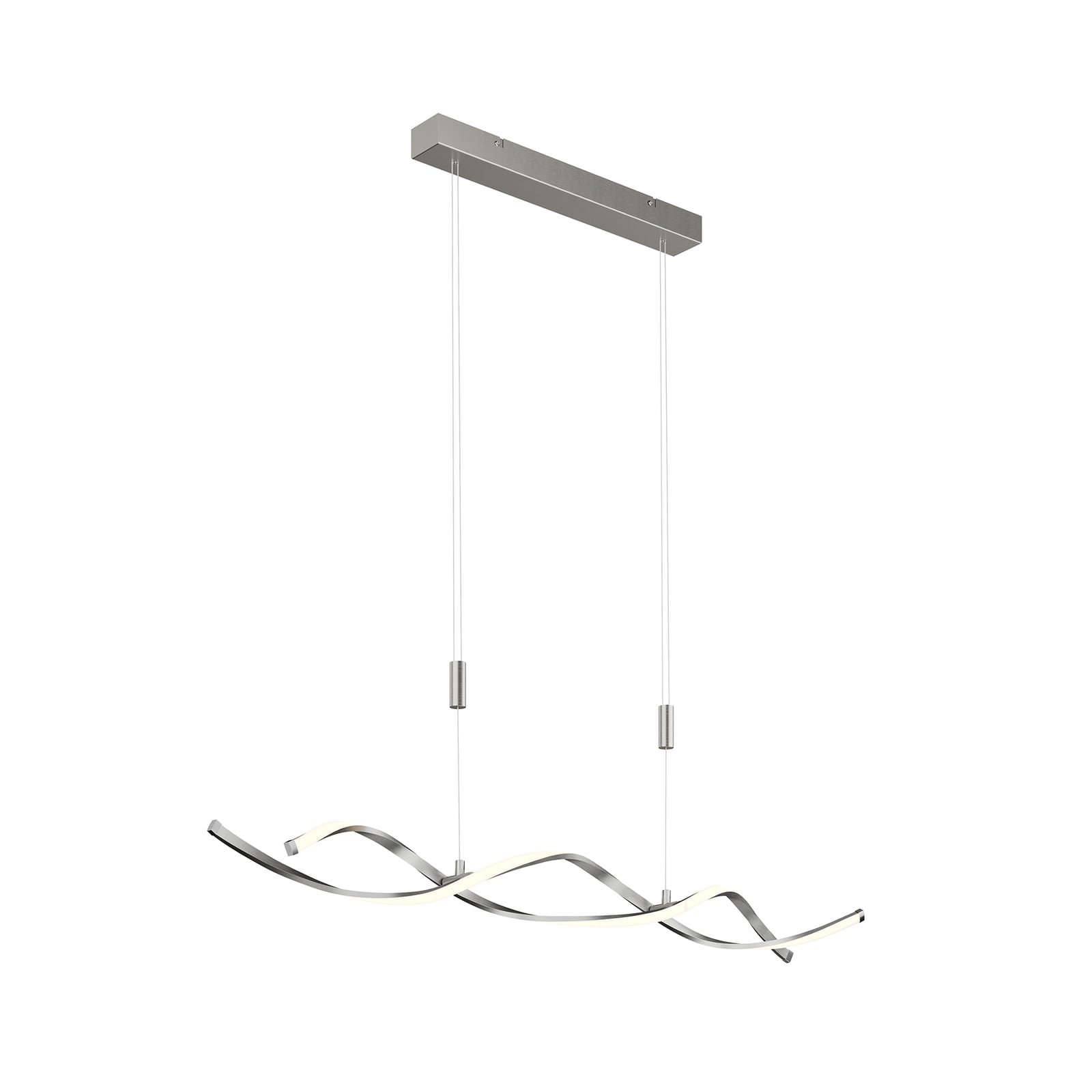 Lindby Hängelampe Hängeleuchte Auron LED Pendelleuchte dimmbar nickel 115x180cm - 4251096530957