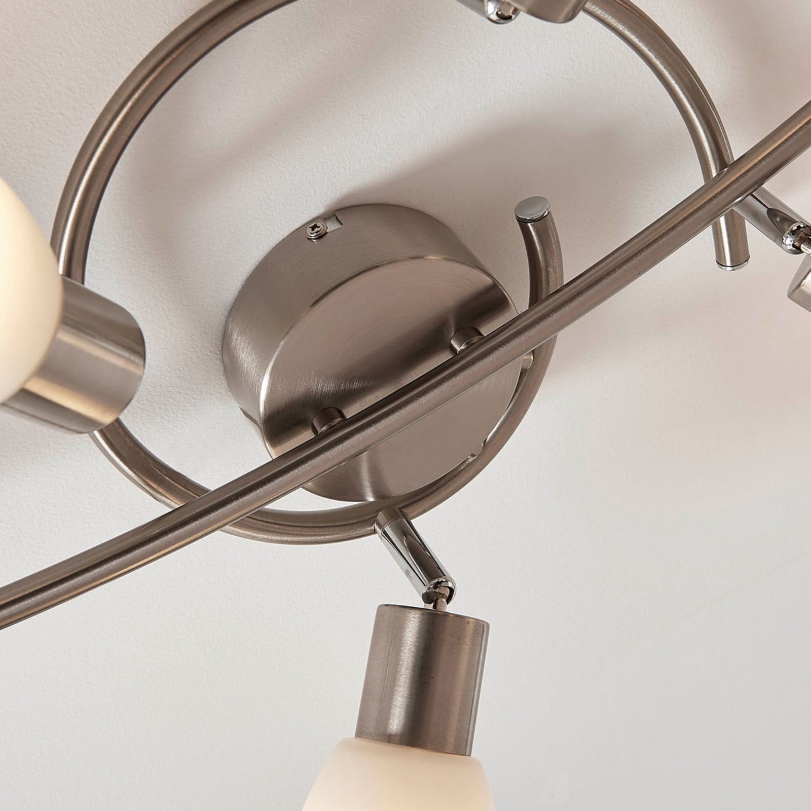 Lindby Deckenleuchte Strahler Arda Glas Nickel E14 sechsflammig Wohnraum Beleuch - 4251096530933