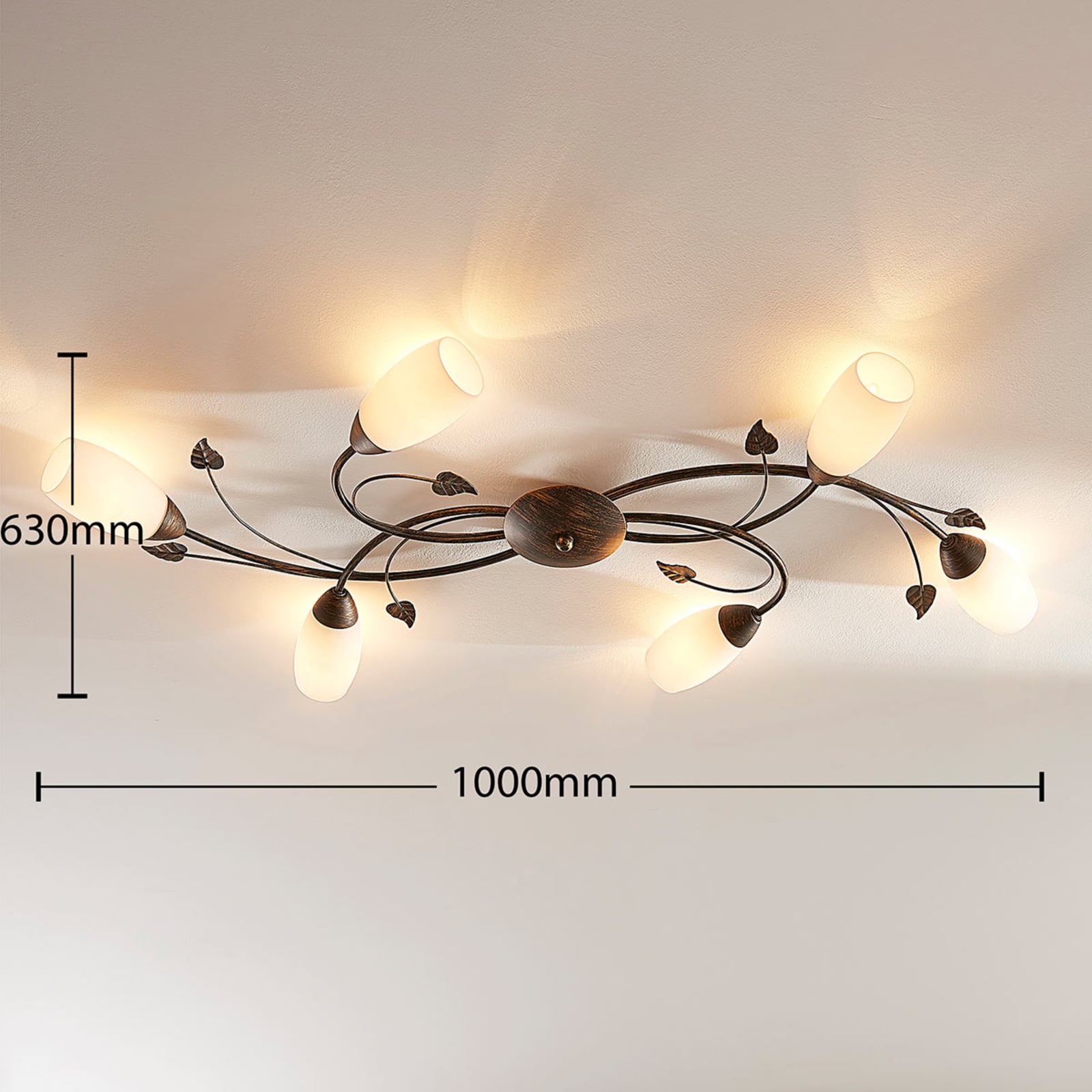 Lindby Deckenleuchte Stefania 6-flg LED Lampe Leuchte Deckenlampe 68cm - 4251096534917