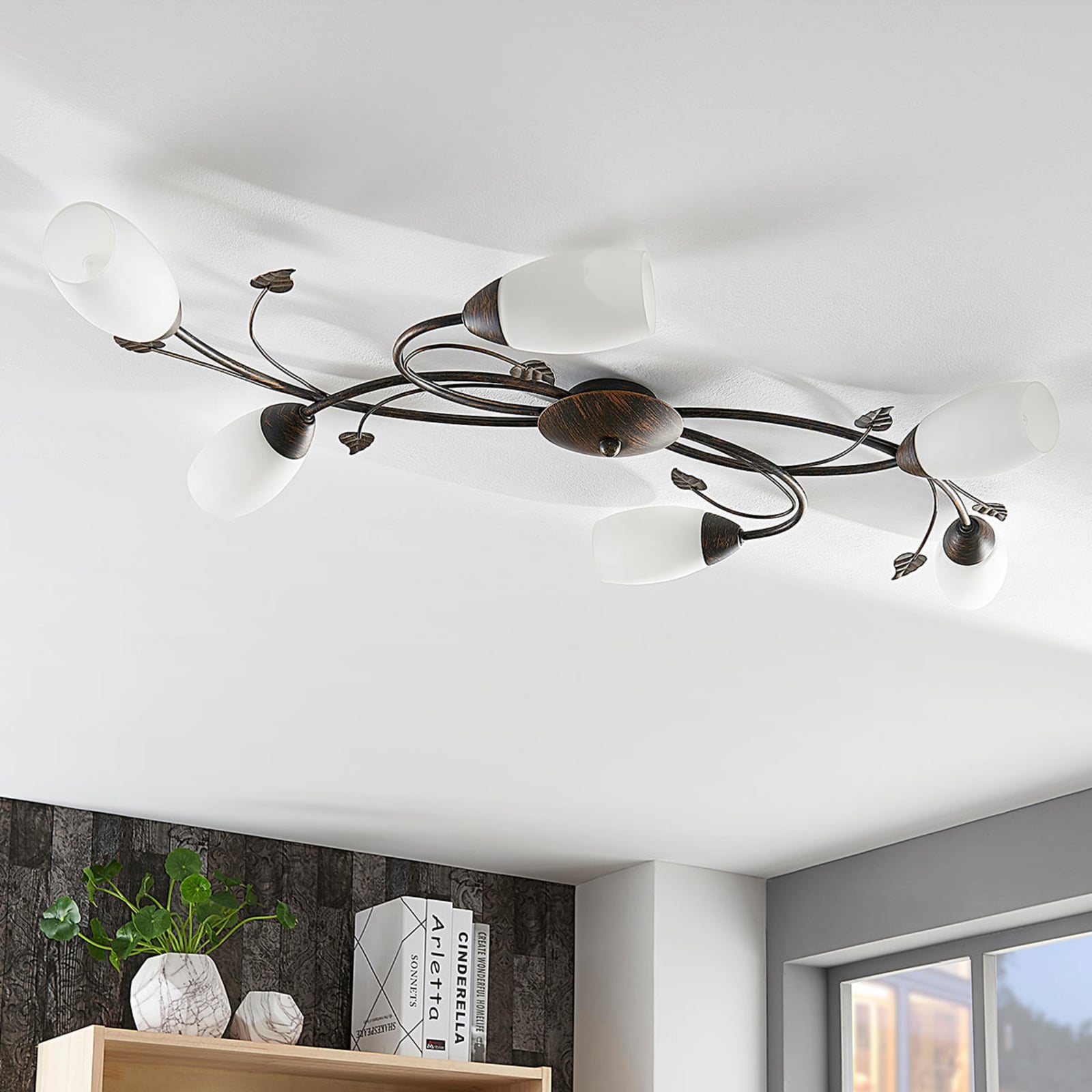 Lindby Deckenleuchte Stefania 6-flg LED Lampe Leuchte Deckenlampe 68cm - 4251096534917