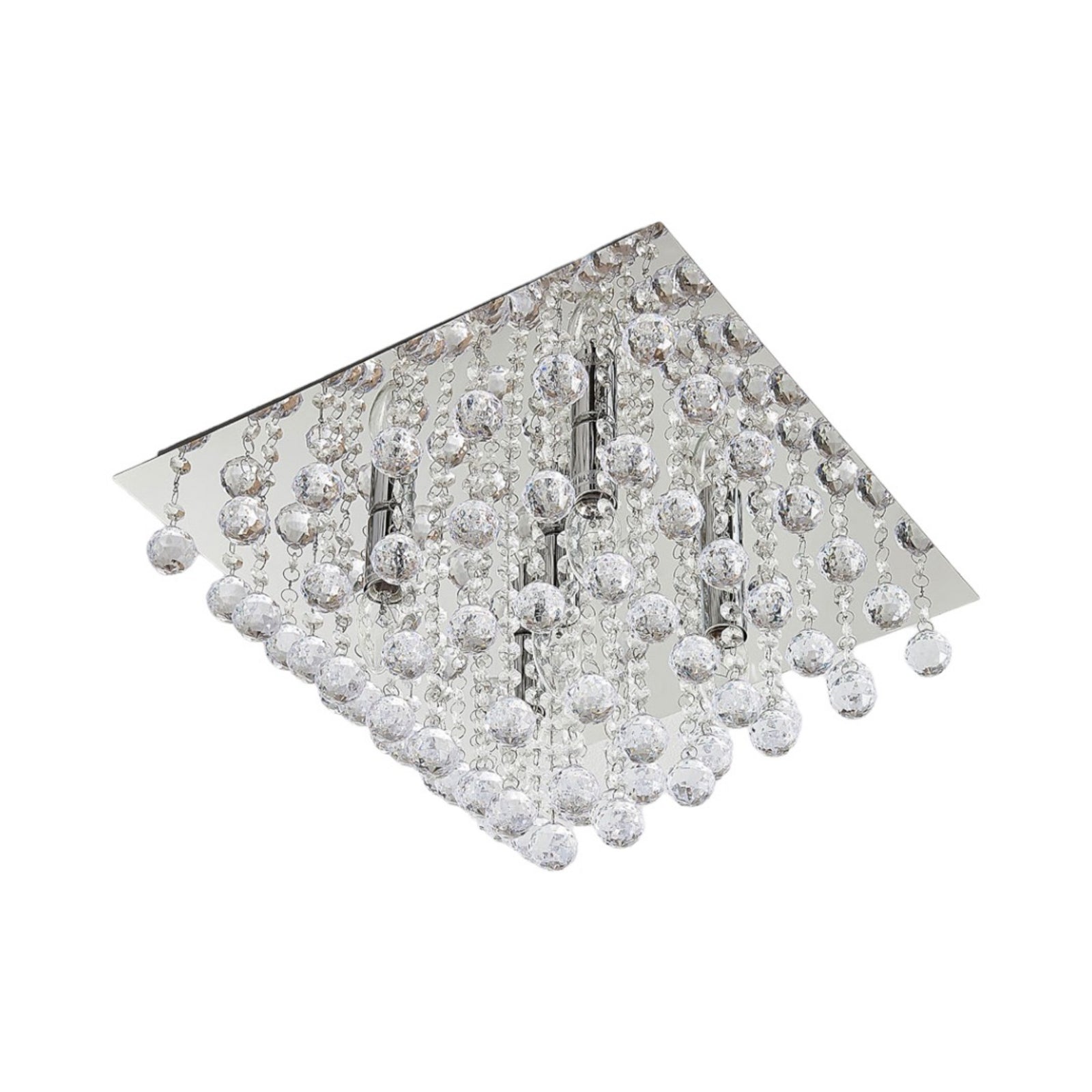 Lindby Deckenleuchte Annica LED Lampe Leuchte dimmbar chrom 42x42cm 5-flammig - 4251096535877