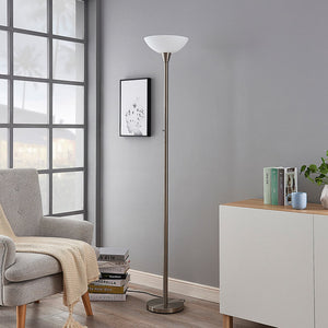 B-Ware Lindby Stehlampe Ignacia LED Stehleuchte Lampe nickel 180 cm E27 Glas modern