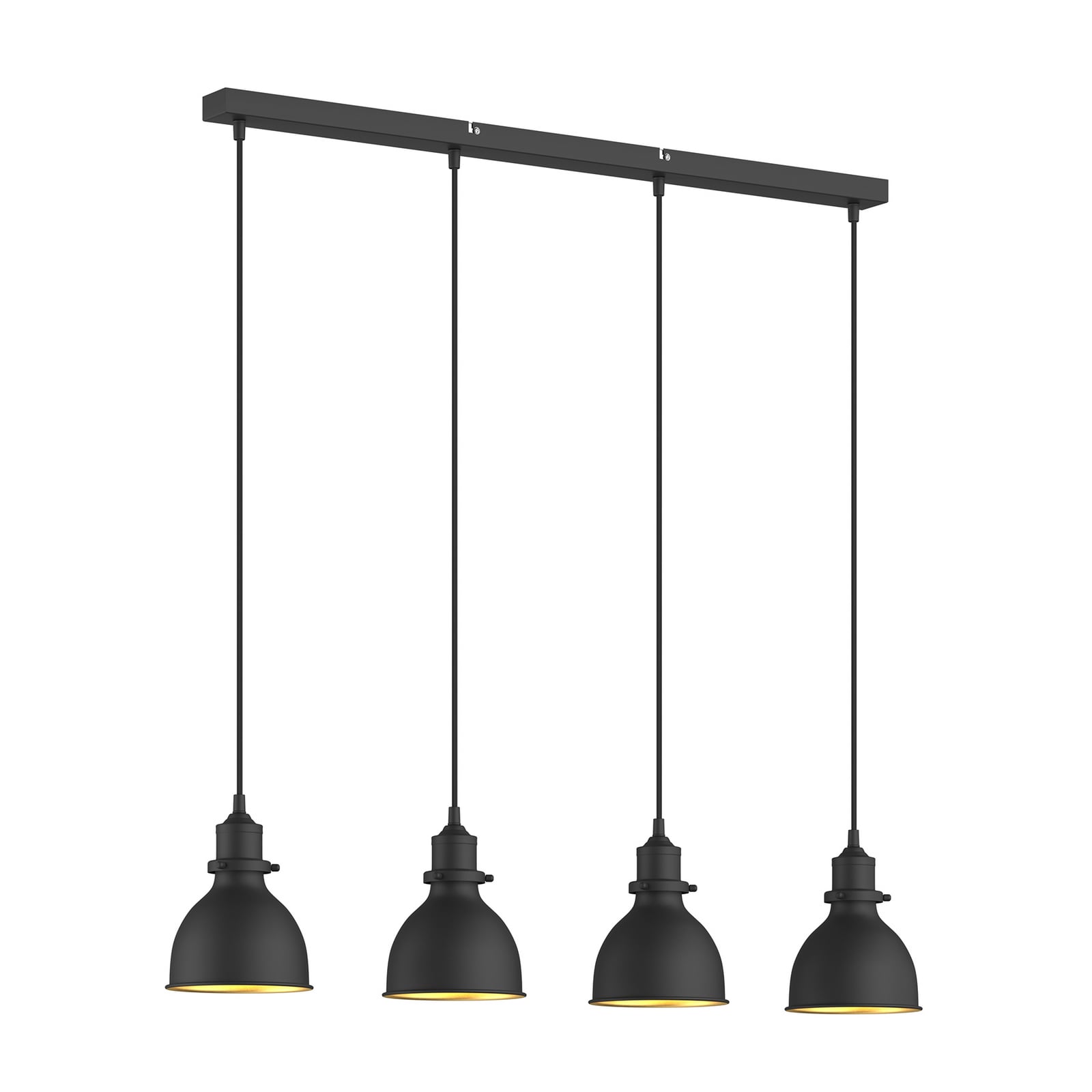 Lindby Pendelleuchte Hängeleuchte Jasminka LED Lampe dimmbar schwarz-gold 4-flg - 4251096548983