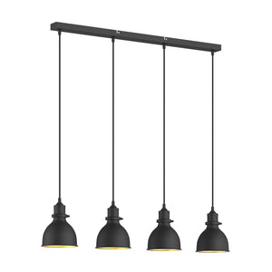 B-Ware Lindby Pendelleuchte Hängeleuchte Jasminka LED Lampe dimmbar schwarz-gold 4-flg