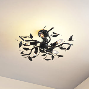 B-Ware Lindby Deckenlampe Yos LED Lampe 5-flammig dimmbar schwarz-gold Ø58cm 21cm