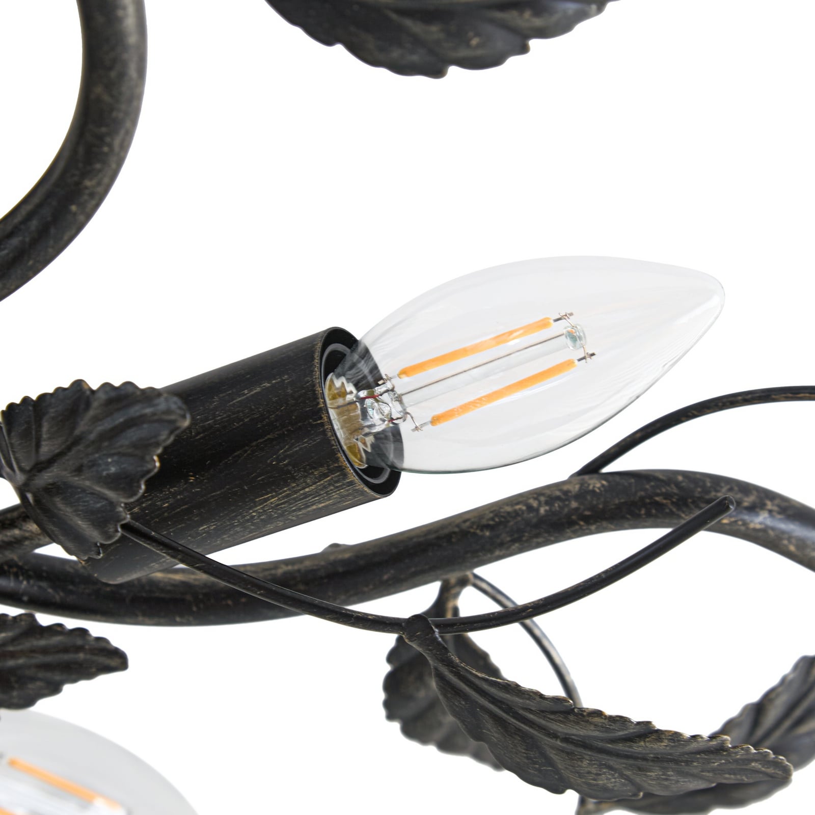 Lindby Deckenlampe Yos LED Lampe 5-flammig dimmbar schwarz-gold Ø58cm 21cm - 4251096547160