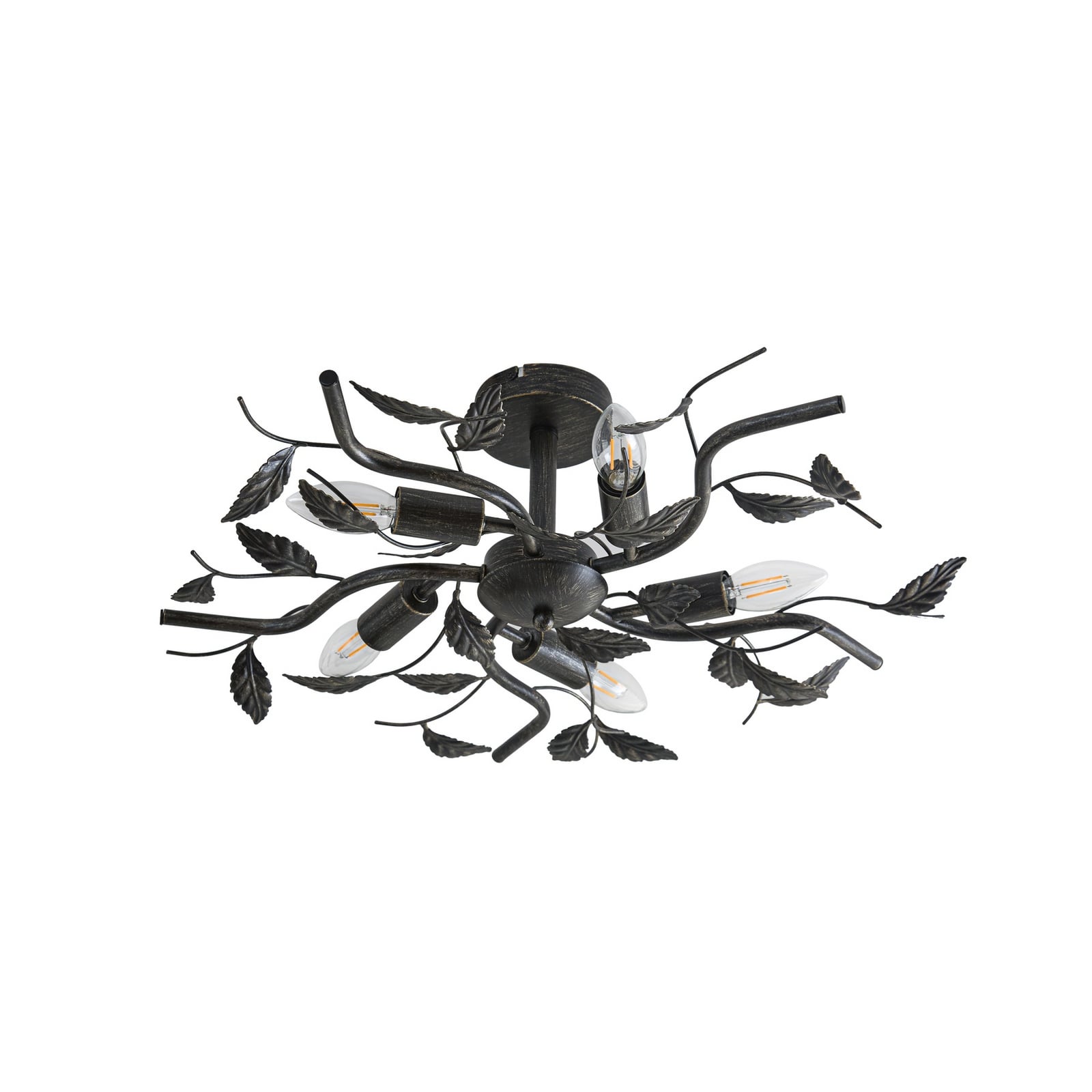 Lindby Deckenlampe Yos LED Lampe 5-flammig dimmbar schwarz-gold Ø58cm 21cm - 4251096547160