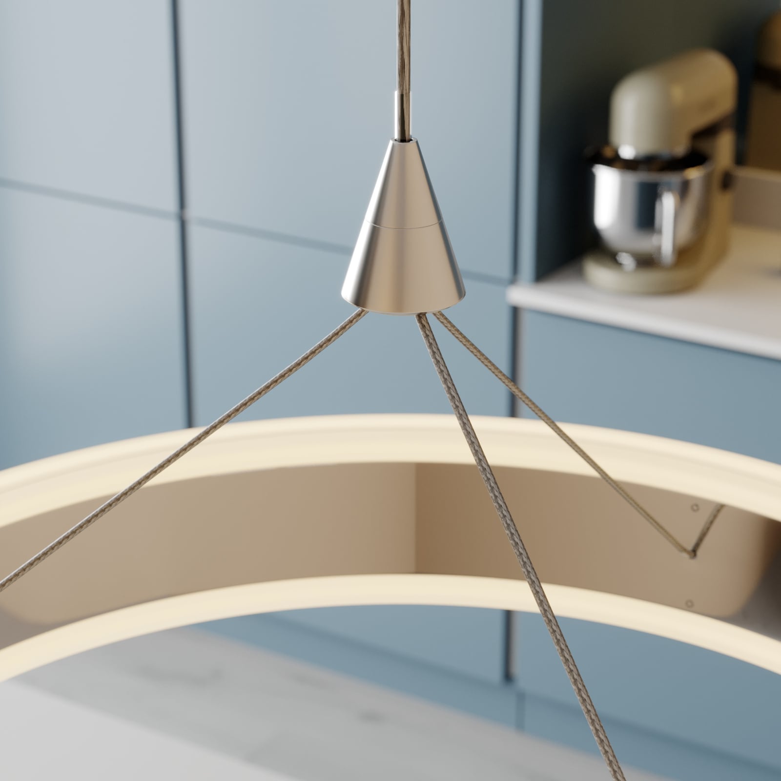 Lucande Pendelleuchte Hängeleuchte Lyani LED Lampe dimmbar 3-flg chrom 115x30cm - 4251096550290