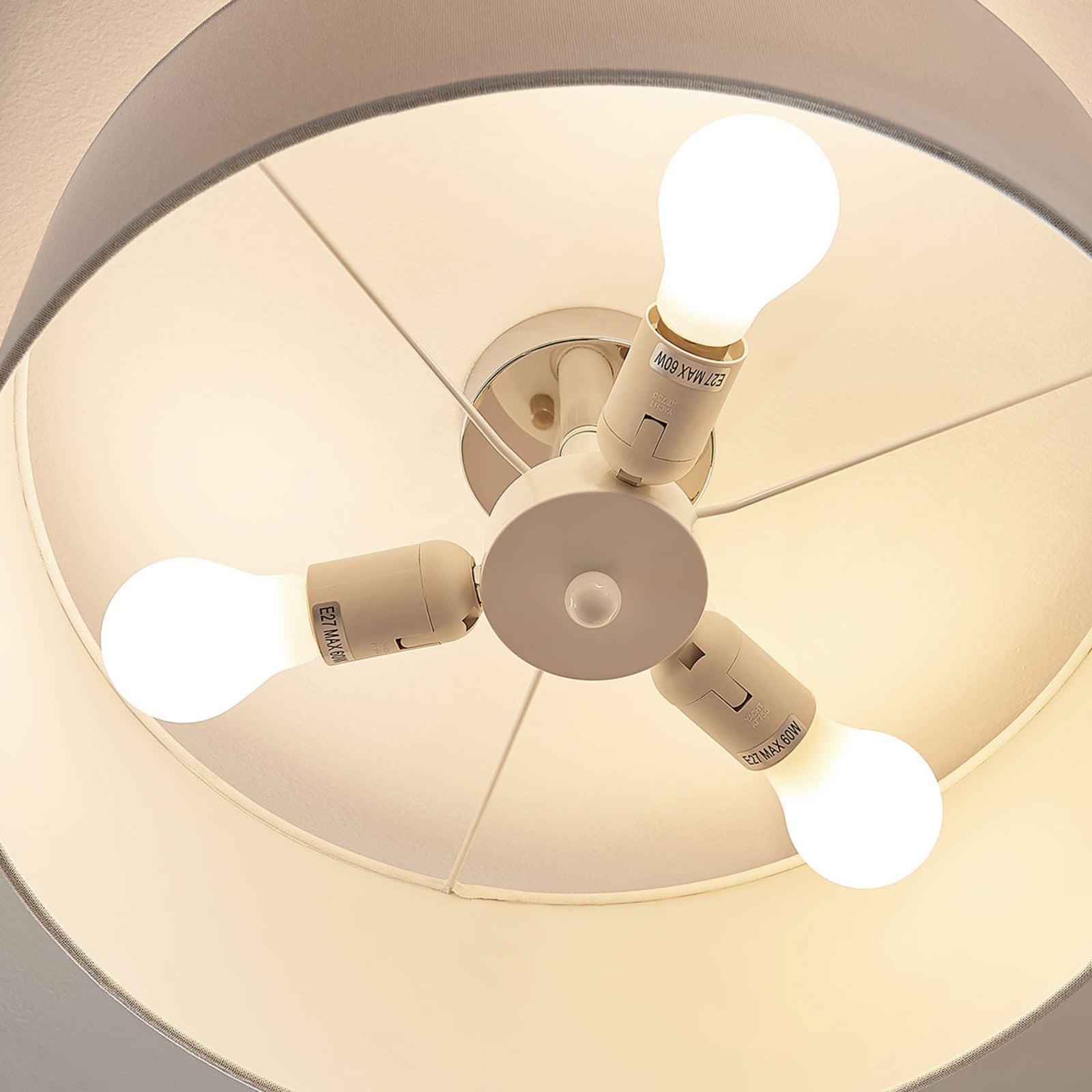Lindby Stoff-Deckenlampe Mariat Wohnzimmerleuchte Deckenlampe Deckenlicht E27 - 4251096549232