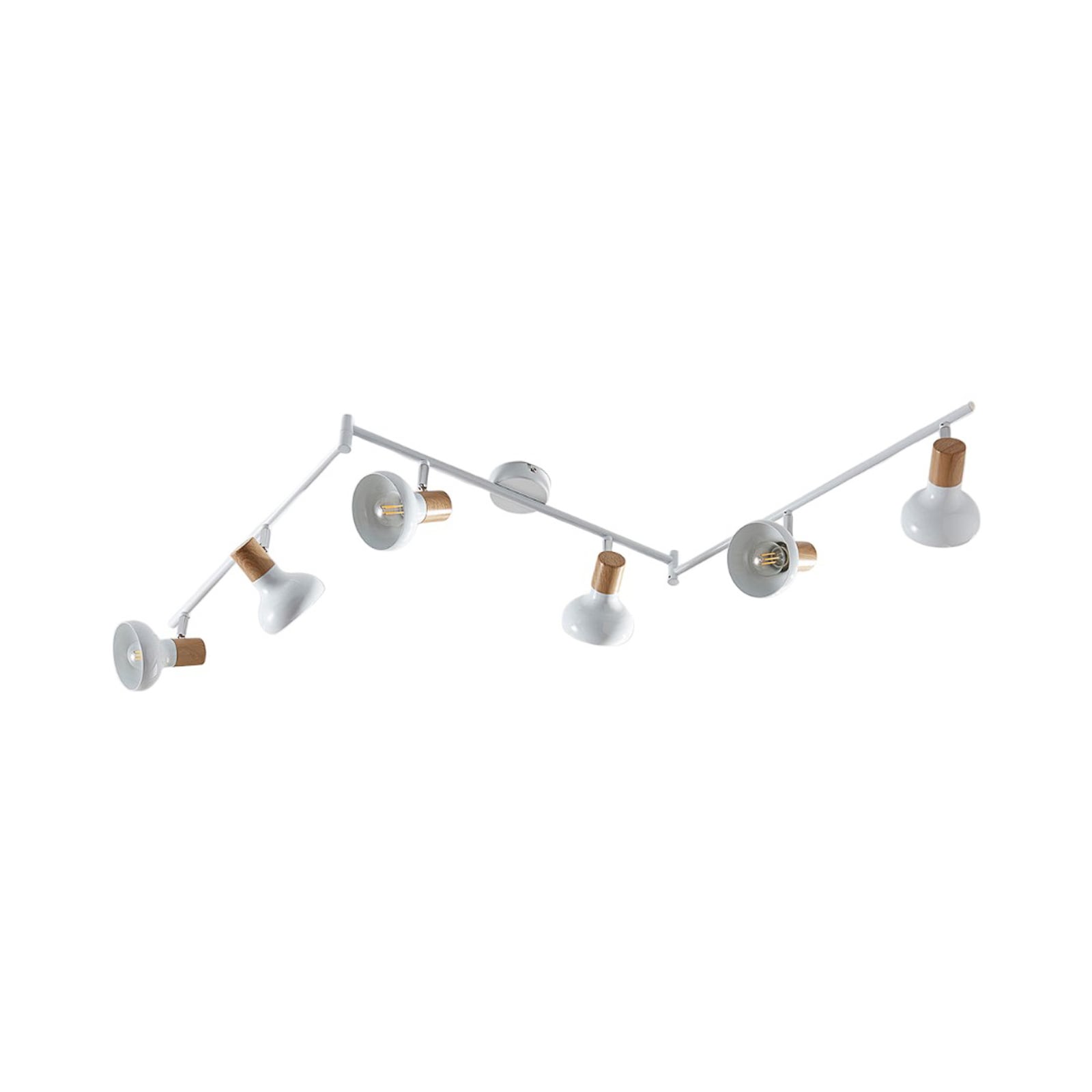 Lindby Deckenstrahler Fridolin LED 6-flammig dimmbar weiß Metall 160cm 10cm - 4251096546712