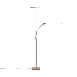 B-Ware Lindby Stehlampe Jonne LED dimmbar Leselampe eckig nickel 180cm 15W warmweiß