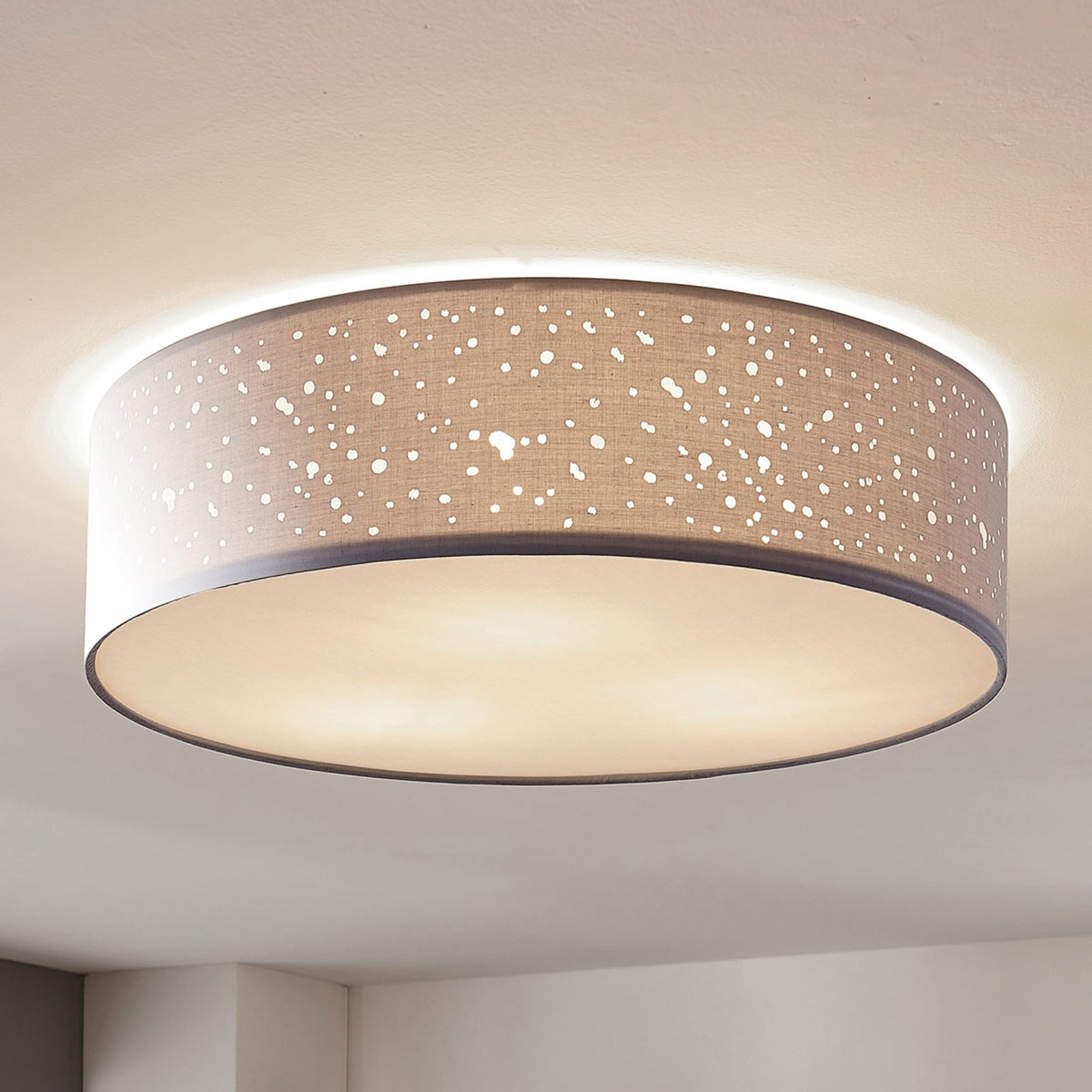 Lindby Deckenlampe Deckenleuchte Umma LED Lampe grau Ø50cm E27 dimmbar Leuchte - 4251096554045