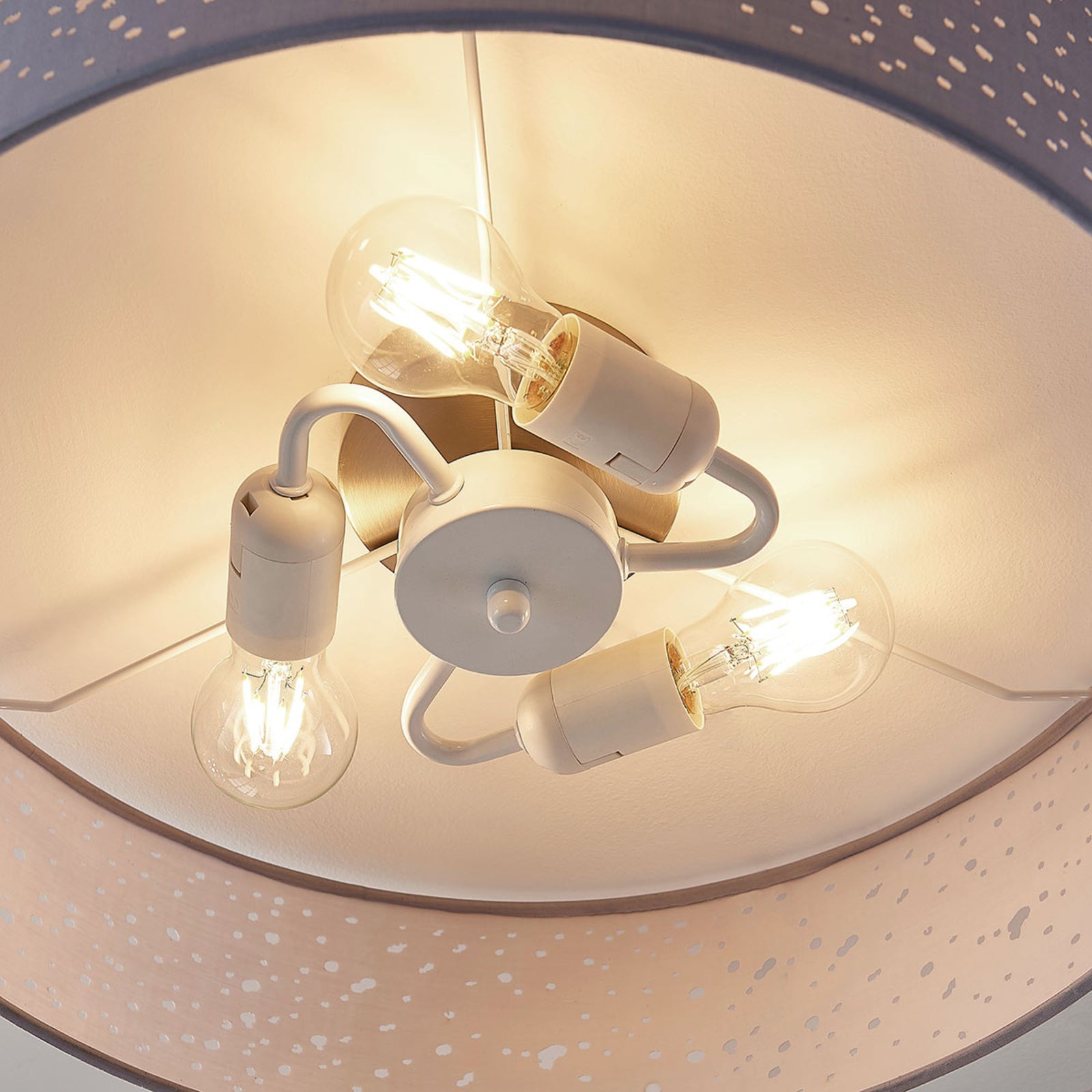 Lindby Deckenlampe Deckenleuchte Umma LED Lampe grau Ø50cm E27 dimmbar Leuchte - 4251096554045