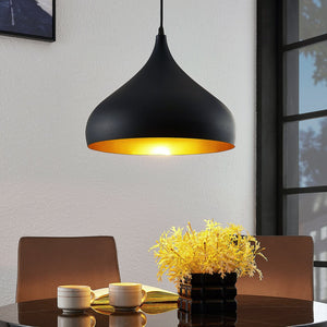 B-Ware Lindby Hängelampe Hängeleuchte Ritana LED Pendelleuchte Lampe schwarz-gold Ø31cm