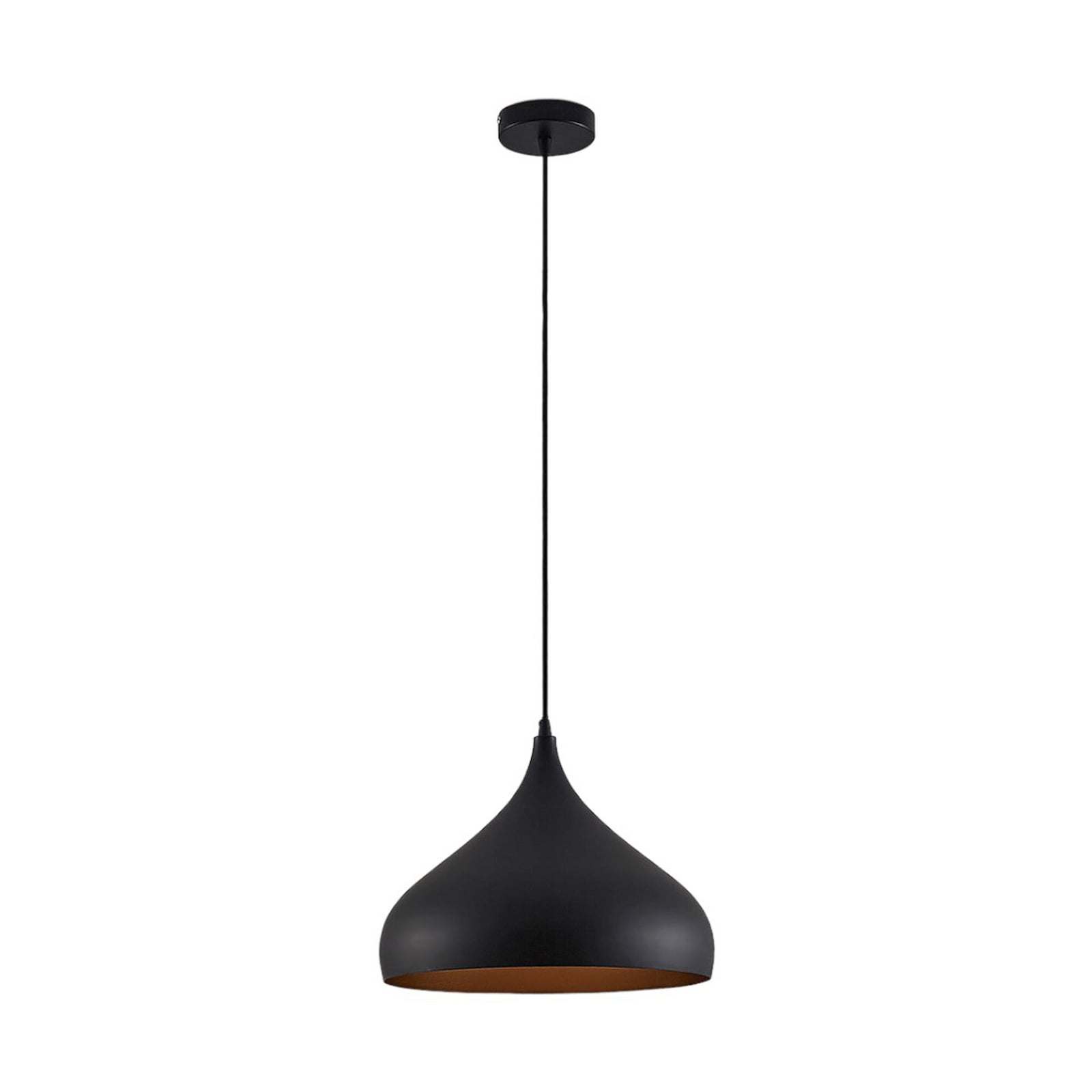 Lindby Hängelampe Hängeleuchte Ritana LED Pendelleuchte Lampe schwarz-gold Ø31cm - 4251096559866