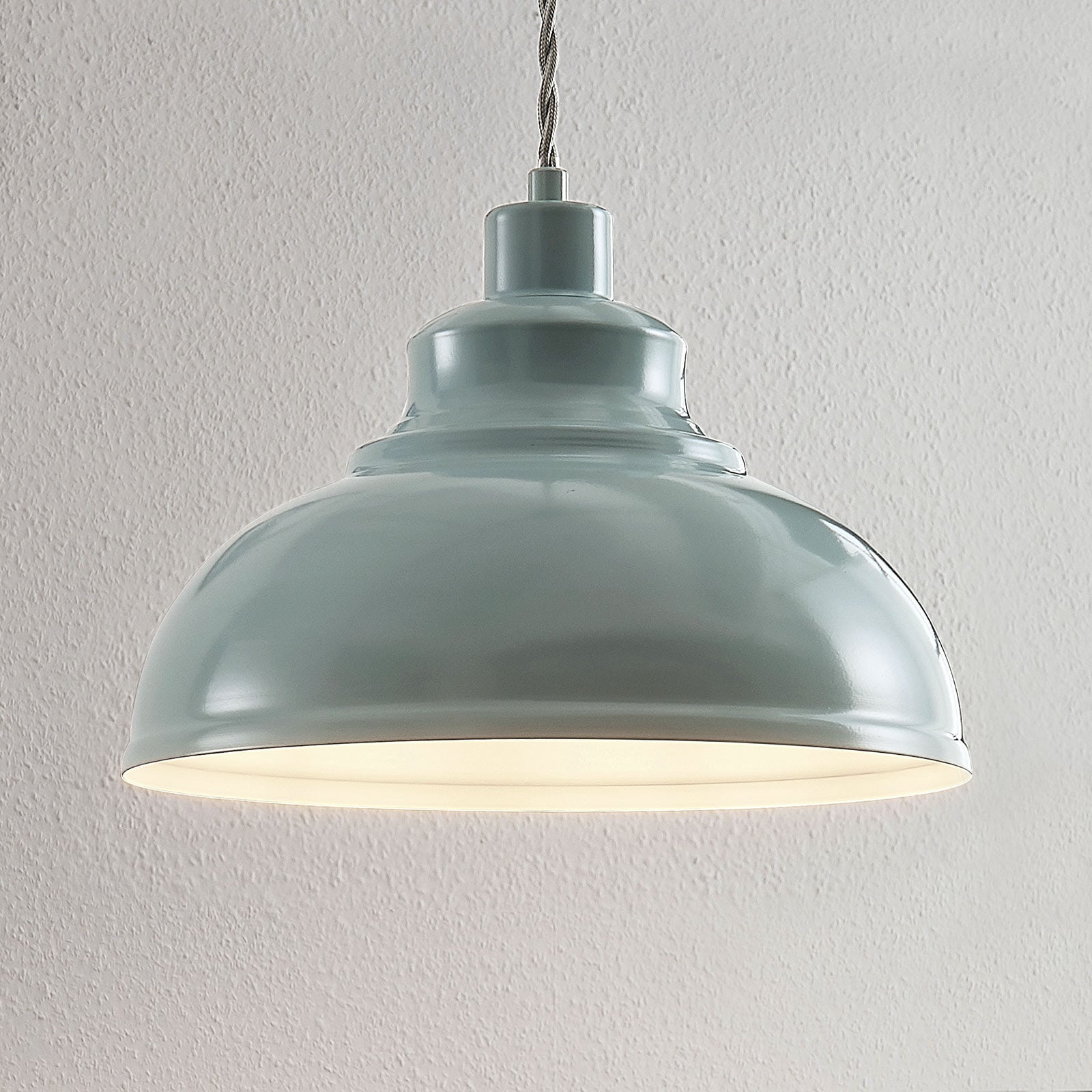 Lindby Pendelleuchte Hängeleuchte Albertine LED Lampe dimmbar hellblau Ø29cm - 4251096557442