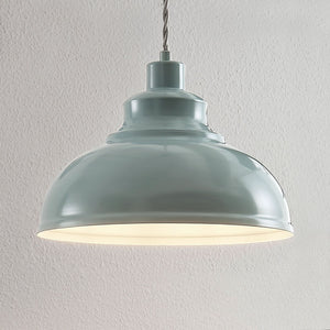 B-Ware Lindby Pendelleuchte Hängeleuchte Albertine LED Lampe dimmbar hellblau Ø29cm