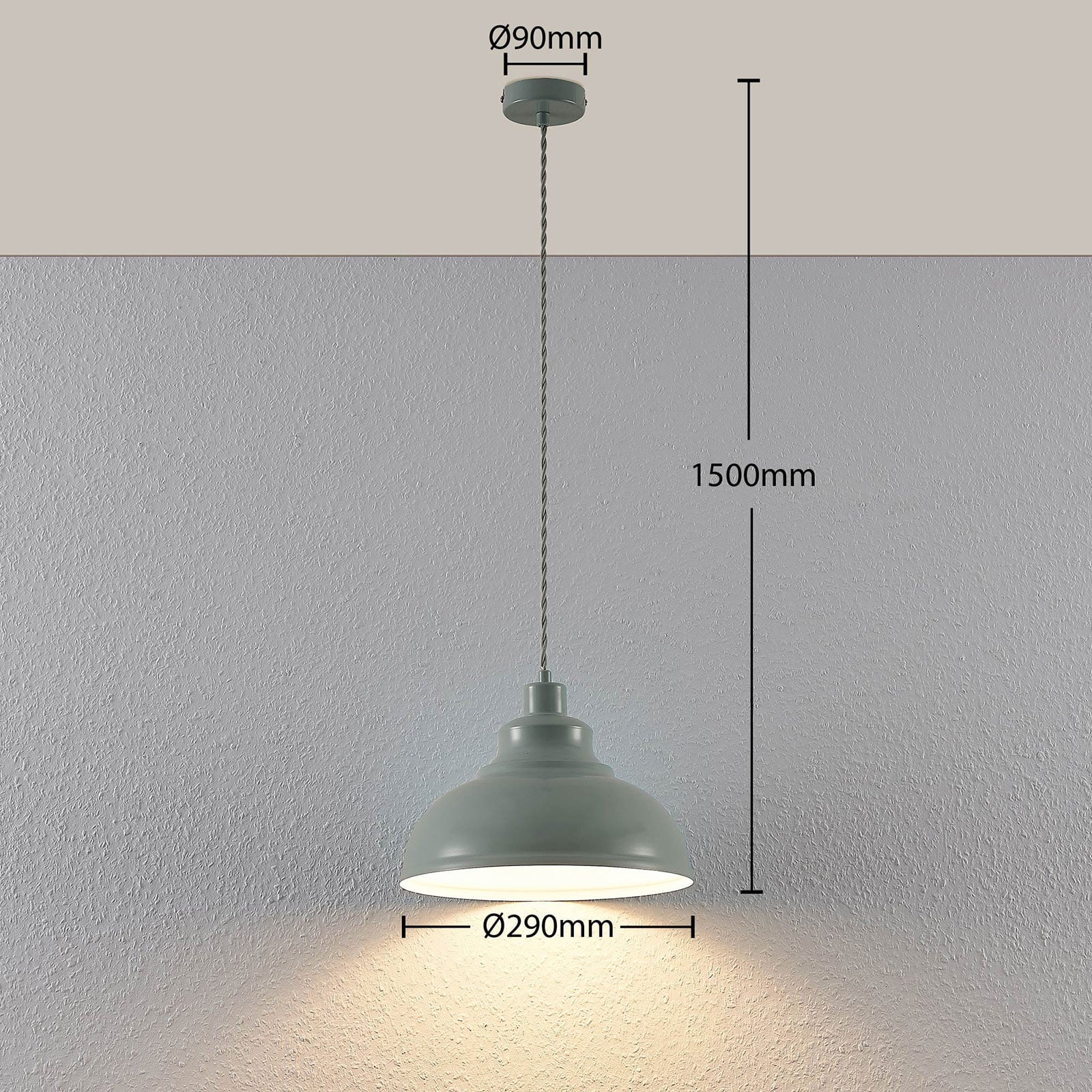Lindby Pendelleuchte Hängeleuchte Albertine LED Lampe dimmbar hellblau Ø29cm - 4251096557442