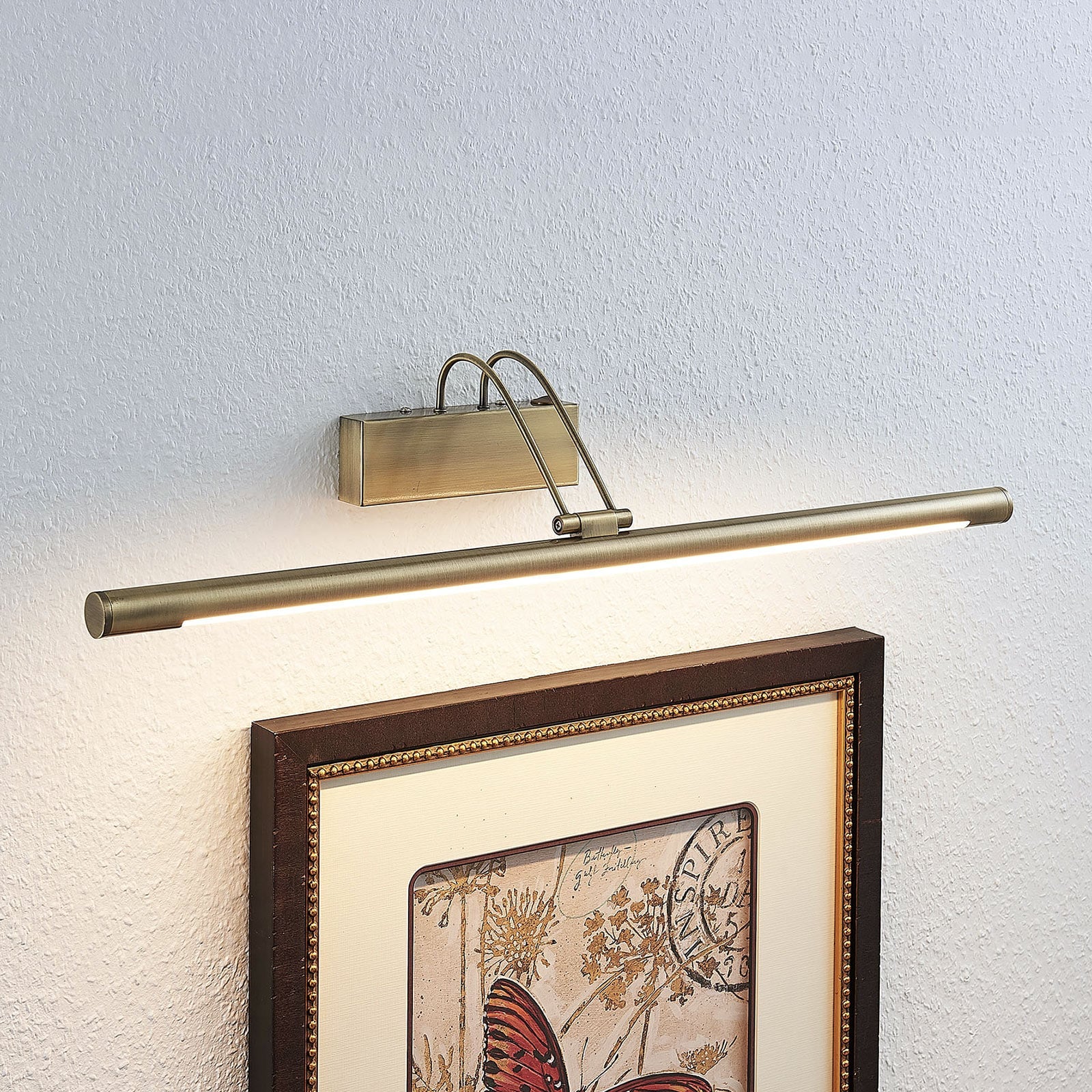 Lindby LED-Bilderleuchte Mailine Wandleuchte altmessing 69cm mit Schalter IP20 - 4251096559811