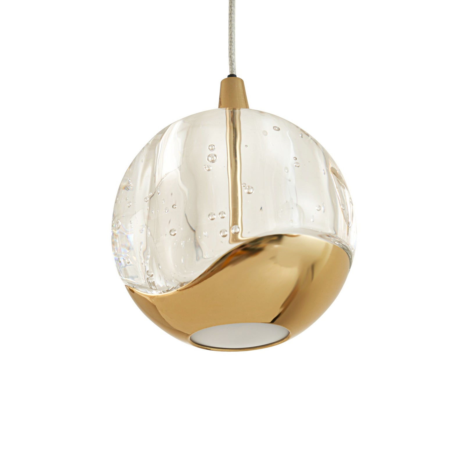 Lucande Pendelleuchte Hängeleuchte Hayley LED 5-flammig gold Glas 96cm Leuchte - 4251096562491