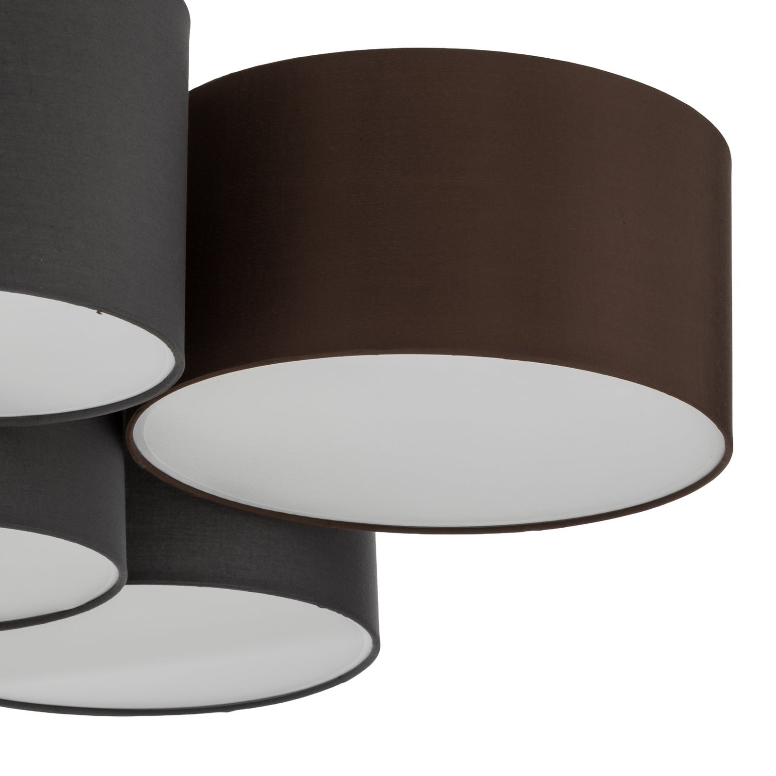 Lindby Deckenlampe Hängeleuchte Laurenz LED 6-flammig dimmbar grau/braun Ø99cm - 4251096563245