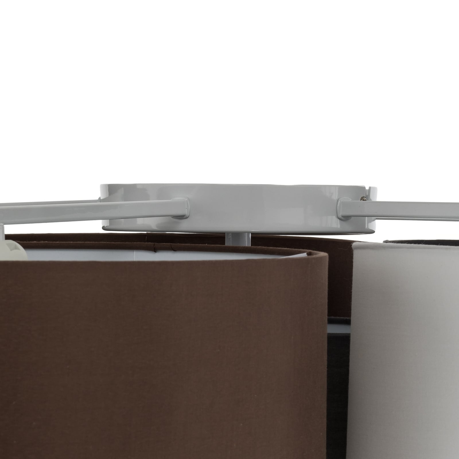 Lindby Deckenlampe Hängeleuchte Laurenz LED 6-flammig dimmbar grau/braun Ø99cm - 4251096563245