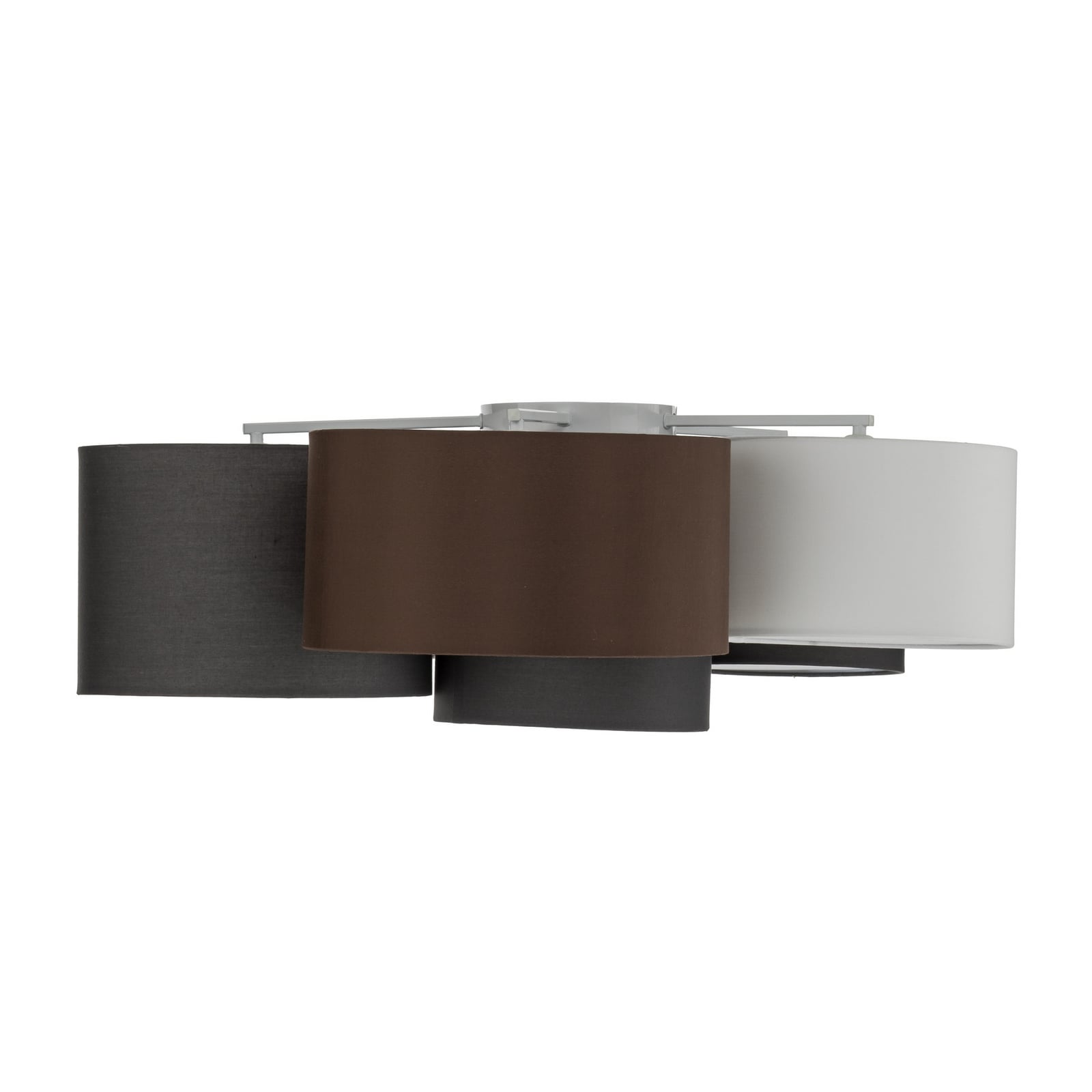 Lindby Deckenlampe Hängeleuchte Laurenz LED 6-flammig dimmbar grau/braun Ø99cm - 4251096563245