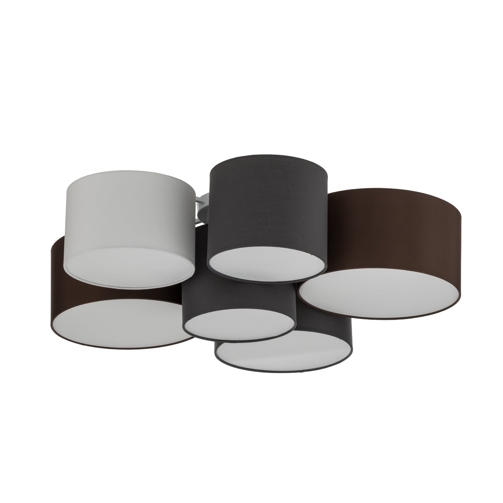 Lindby Deckenlampe Hängeleuchte Laurenz LED 6-flammig dimmbar grau/braun Ø99cm - 4251096563245
