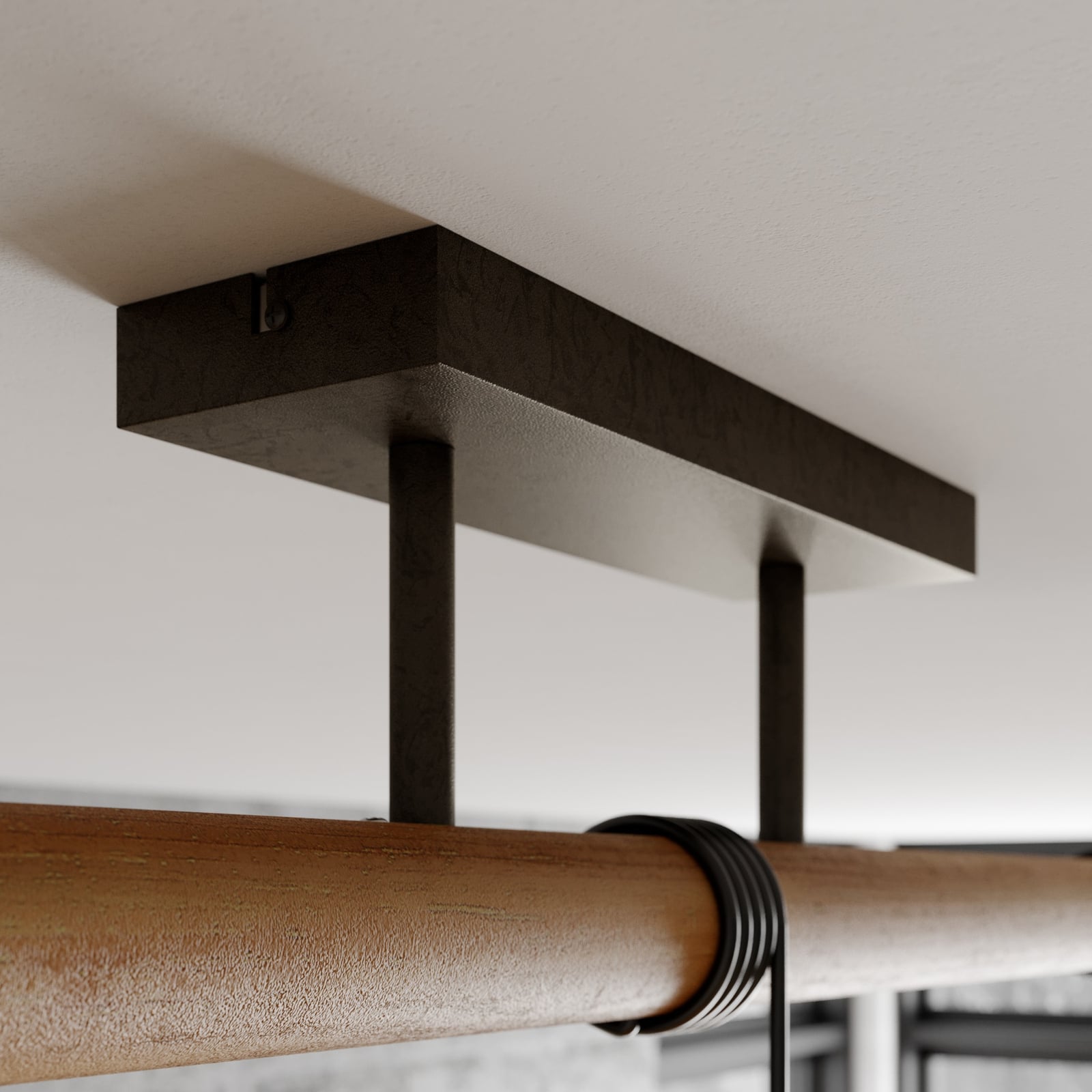 Lindby Hängeleuchte Holgar LED Pendelleuchte dimmbar grau Holz Metall E27 3-flg - 4251096571271