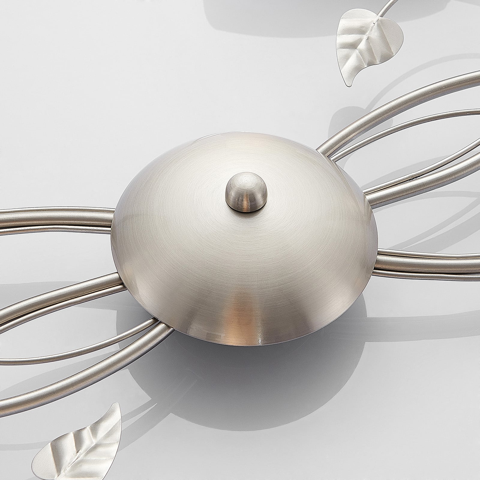 Lindby Deckenlampe Yannie LED Leuchte 6-flg dimmbar nickel weiß 106x58,5cm - 4251096565355