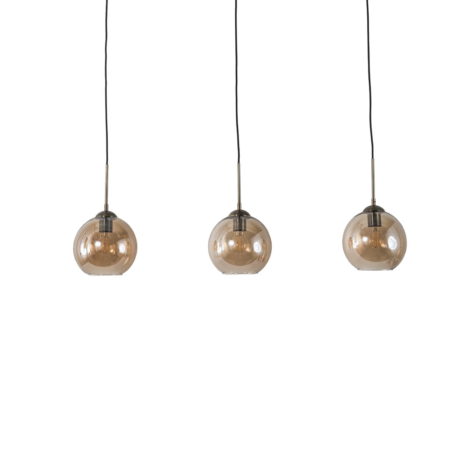 Lindby Pendelleuchte Hängeleuchte Sofian LED Lampe 3-flammig amber 100cm Glas - 4251096565447