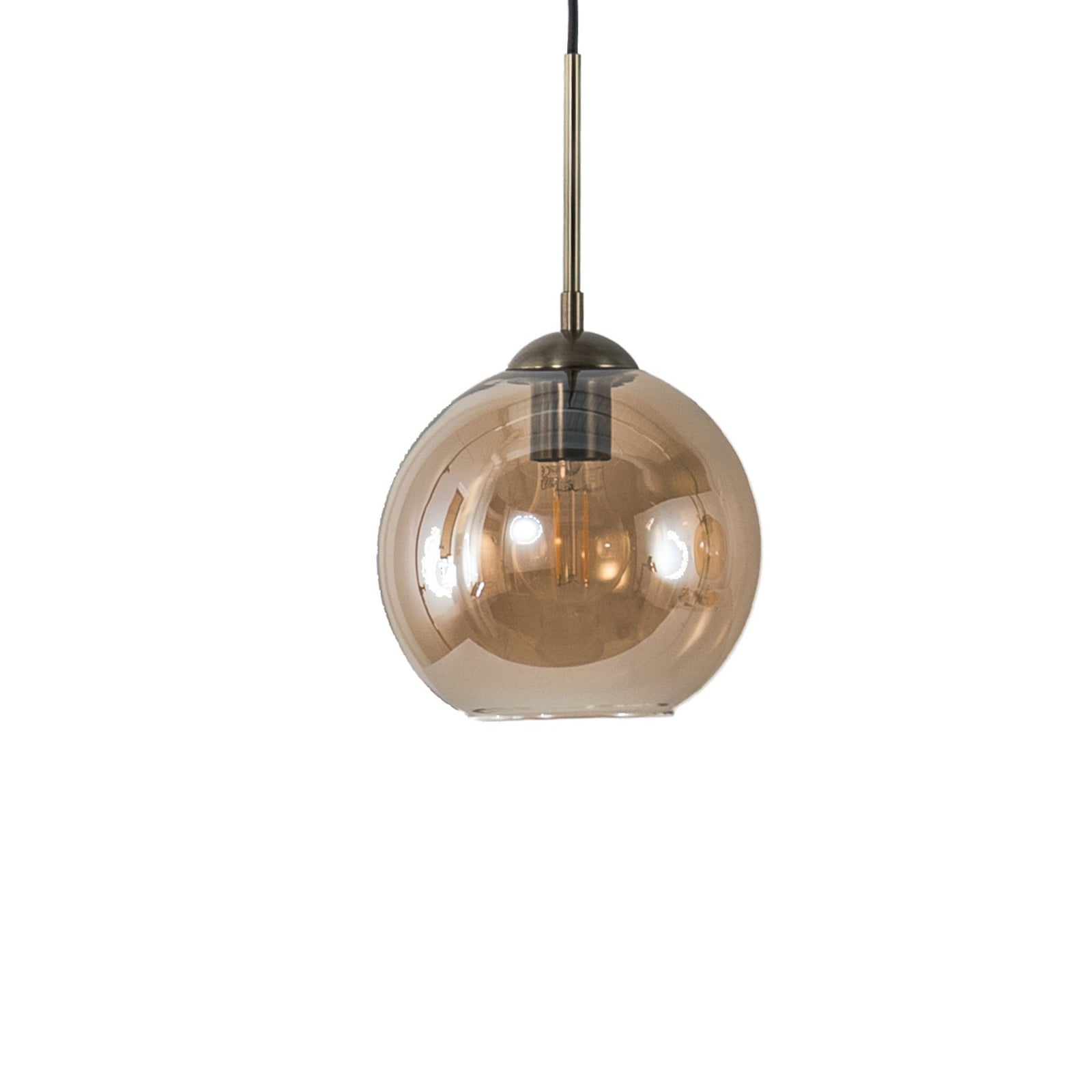 Lindby Pendelleuchte Hängeleuchte Sofian LED Lampe 3-flammig amber 100cm Glas - 4251096565447