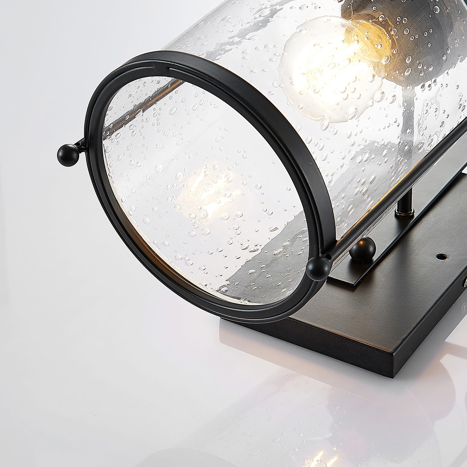 Lindby Wandleuchte Rozalie LED Wandlampe Lampe dimmbar schwarz 44cm Metall Glas - 4251096572230