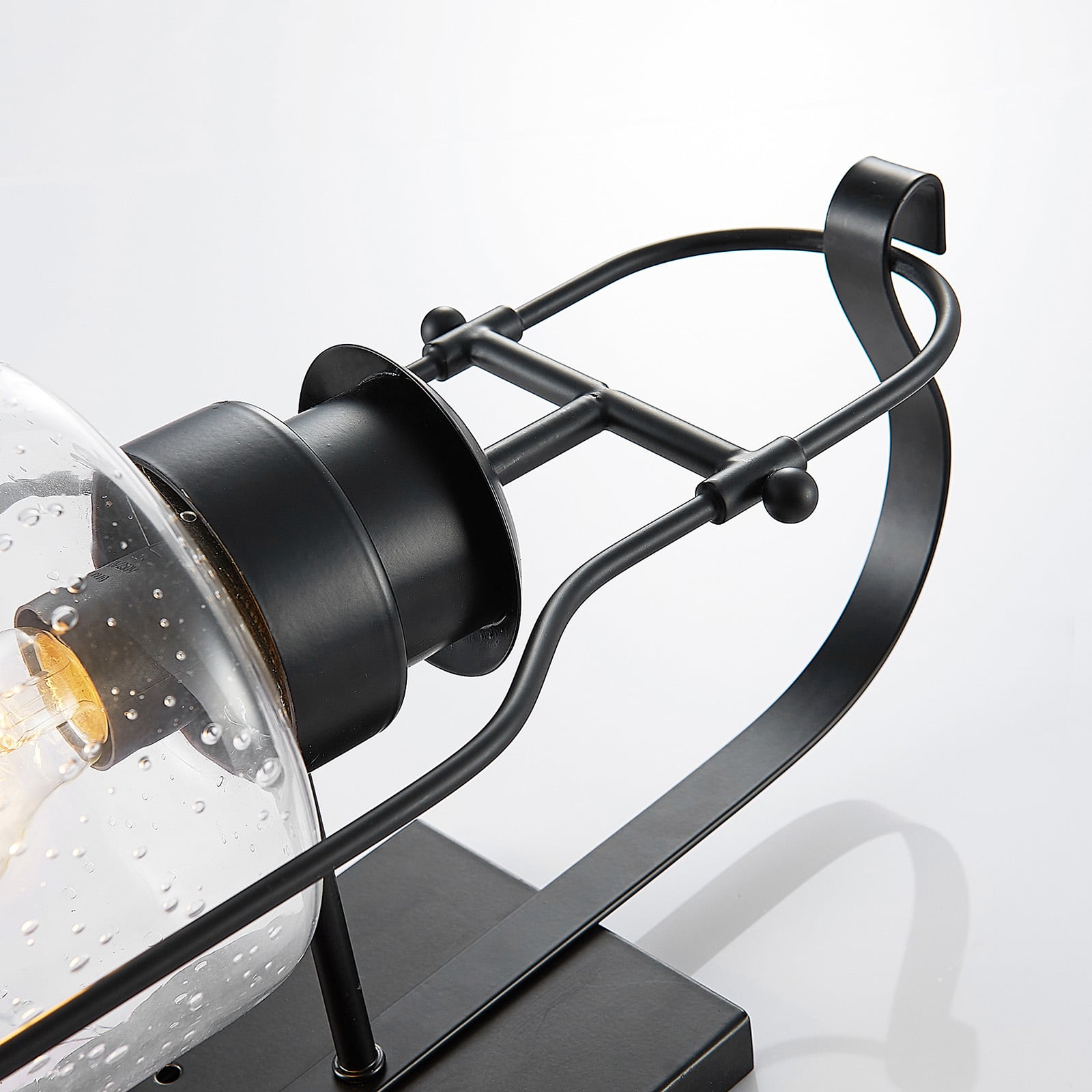 Lindby Wandleuchte Rozalie LED Wandlampe Lampe dimmbar schwarz 44cm Metall Glas - 4251096572230