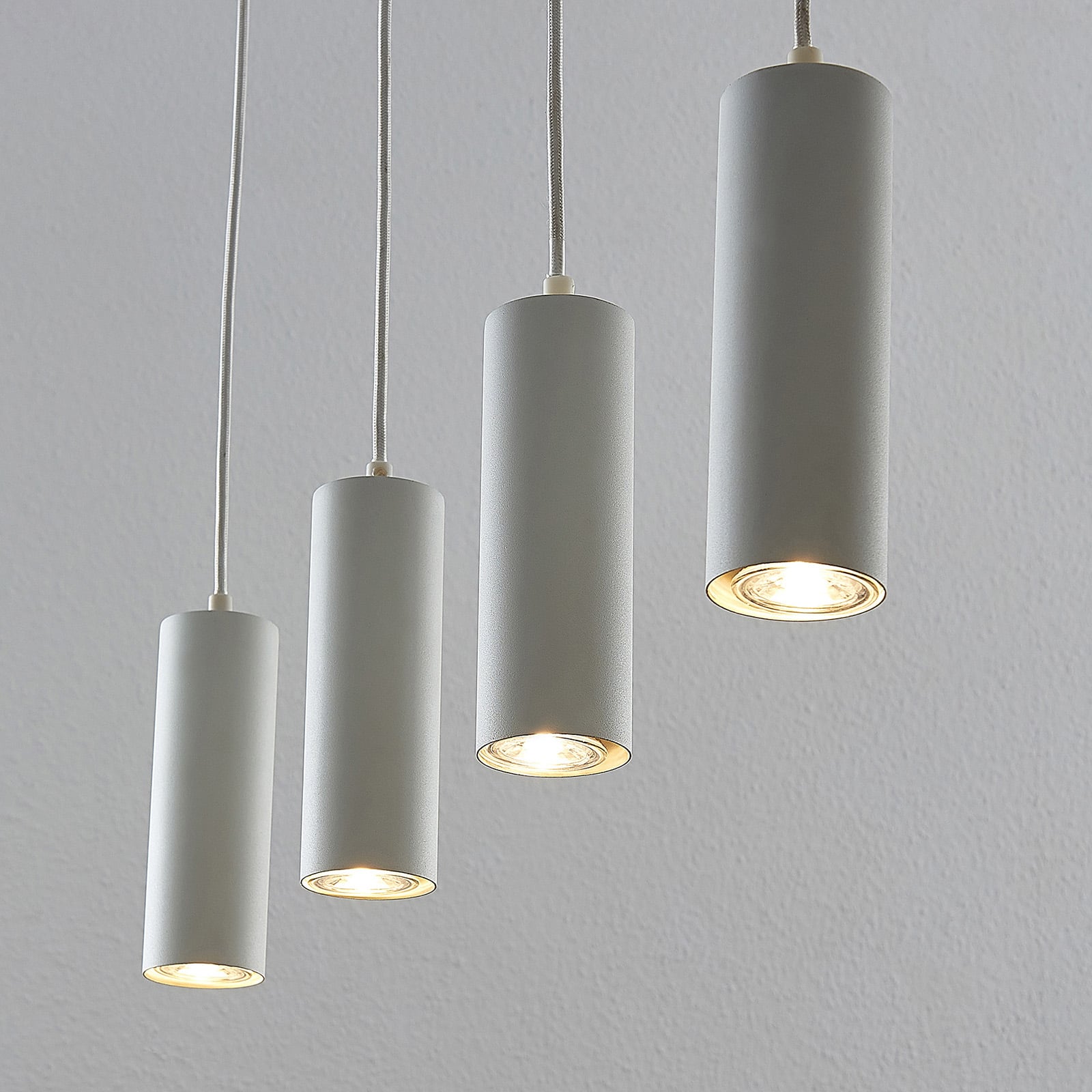 Lindby Hängeleuchte Joffrey LED Pendelleuchte 4-flg dimmbar weiß 76cm - 4251096573022