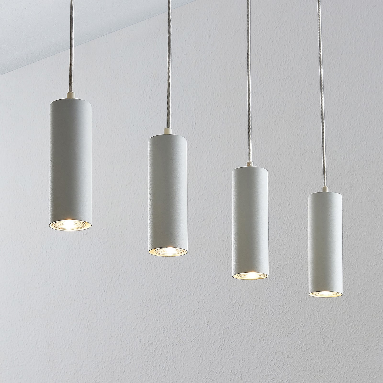 Lindby Hängeleuchte Joffrey LED Pendelleuchte 4-flg dimmbar weiß 76cm - 4251096573022