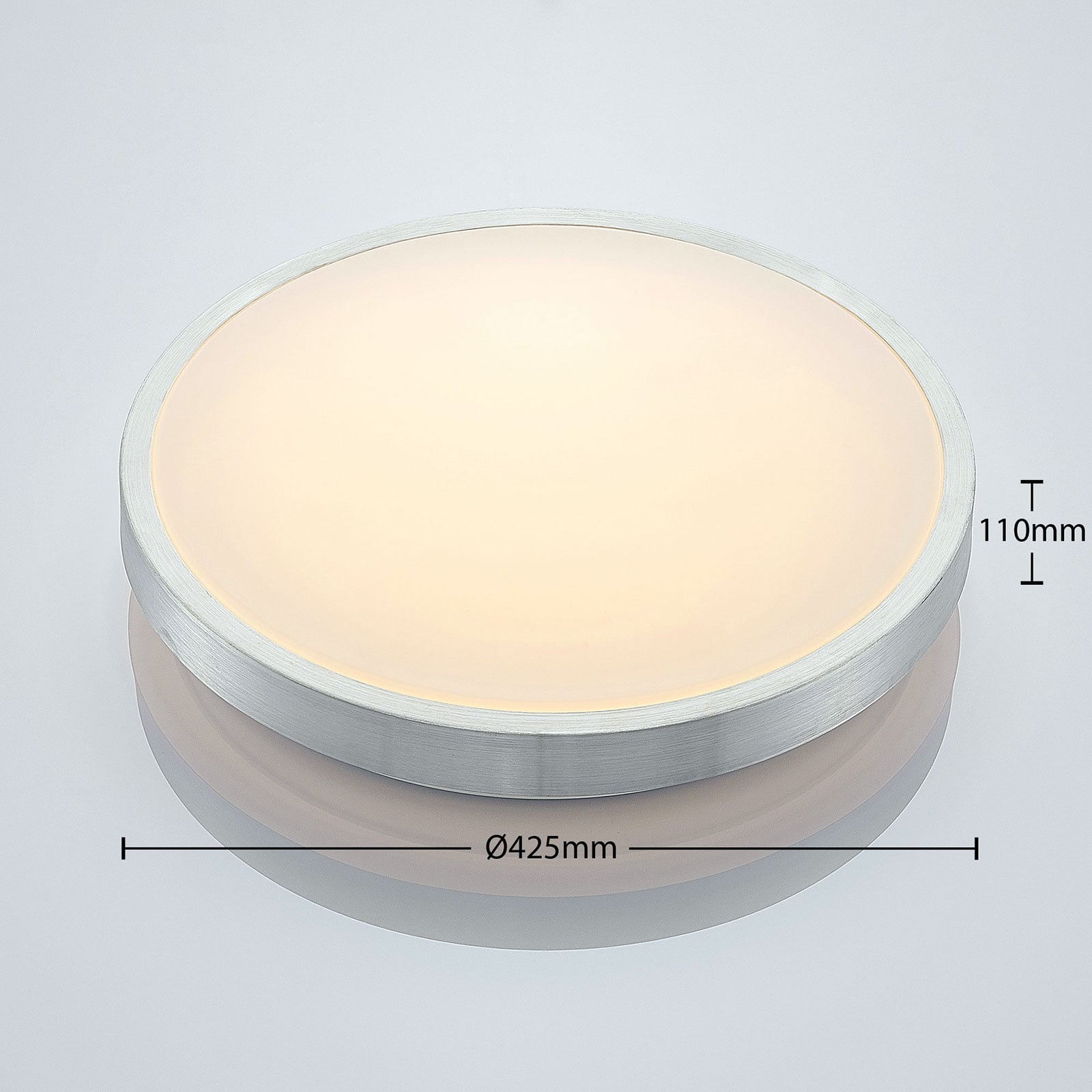 Lindby Deckenlampe Deckenleuchte Emelie LED Lampe Leuchte warmweiß Ø42cm silber - 4251096565676