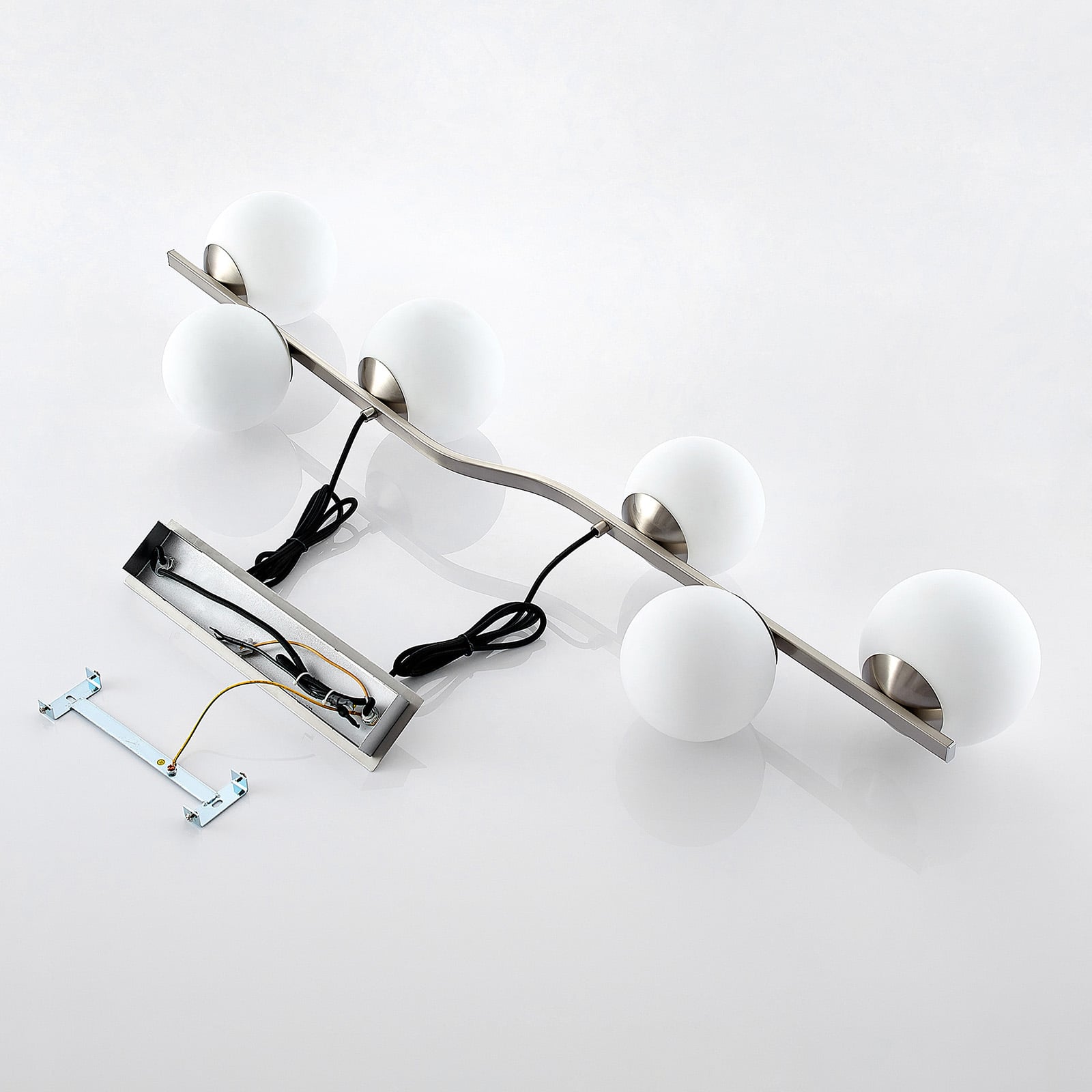 Lindby Hängelampe Hängeleuchte Avalyn LED Pendelleuchte dimmbar nickel 110x16cm - 4251096572858