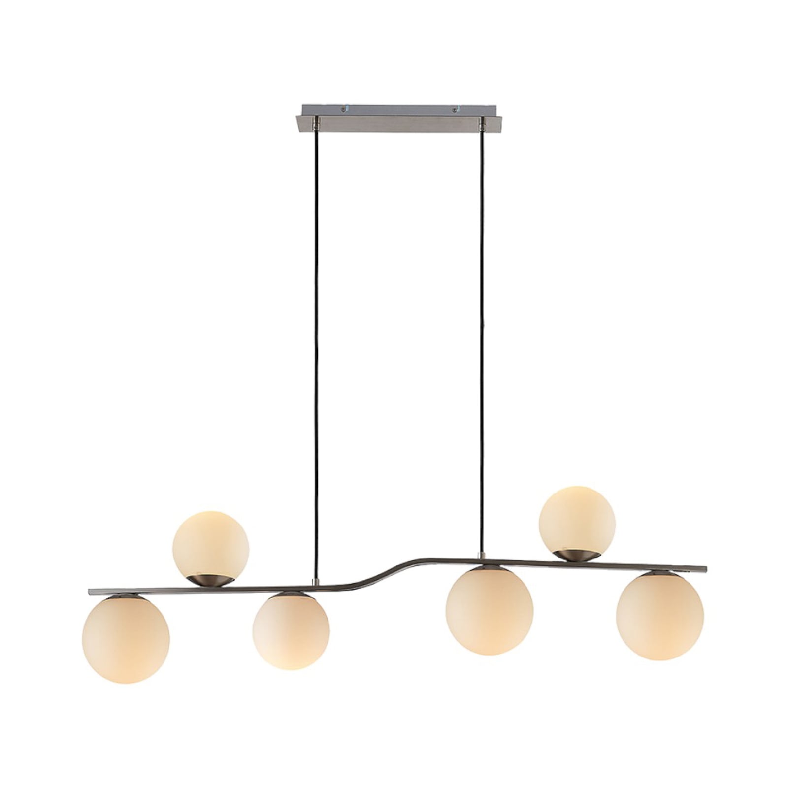 Lindby Hängelampe Hängeleuchte Avalyn LED Pendelleuchte dimmbar nickel 110x16cm - 4251096572858