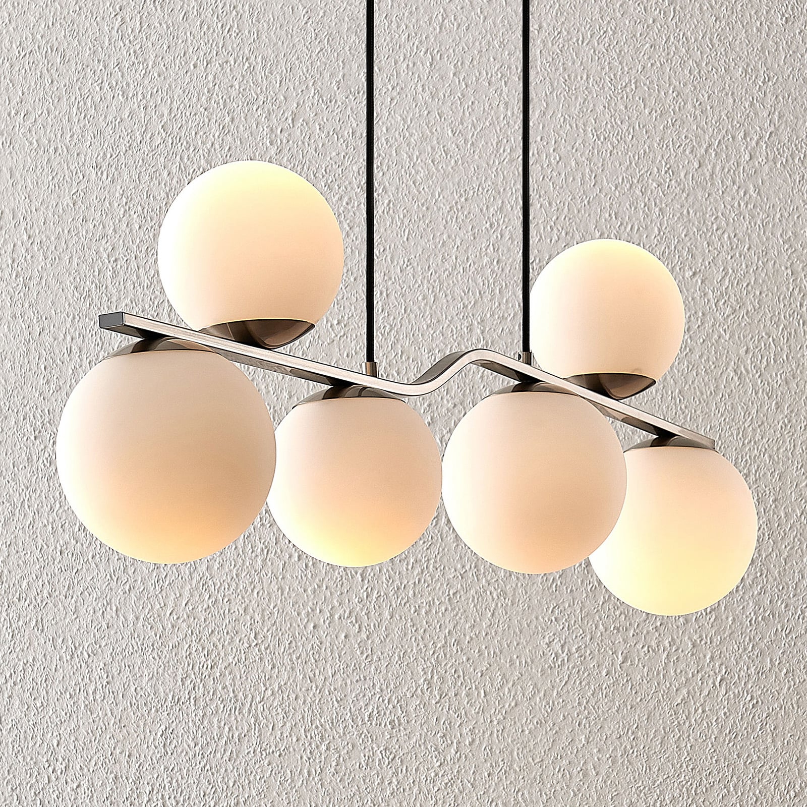 Lindby Hängelampe Hängeleuchte Avalyn LED Pendelleuchte dimmbar nickel 110x16cm - 4251096572858